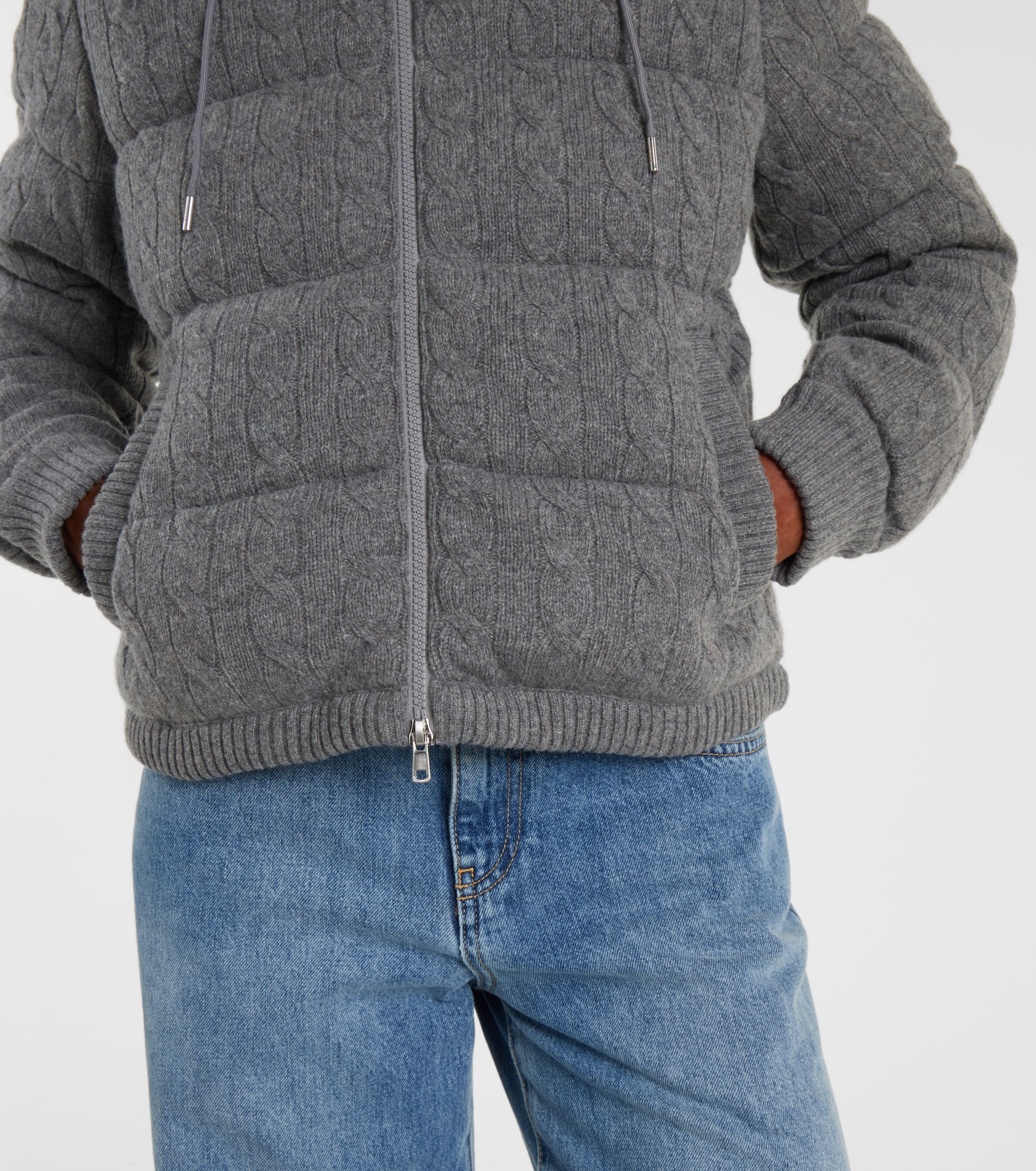 Polo Ralph Lauren Cable-knit wool and cashmere puffer jacket