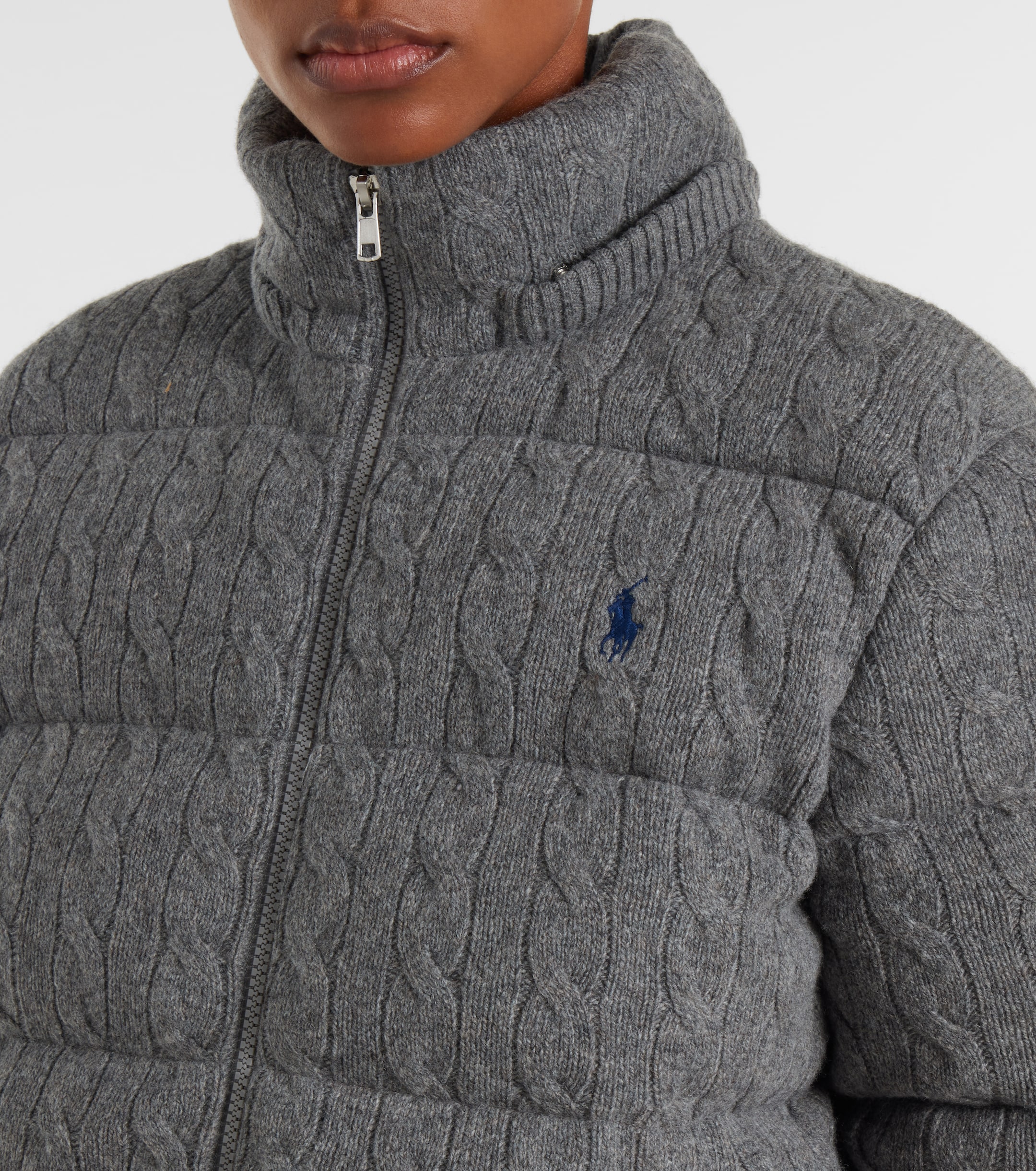 Polo Ralph Lauren Cable-knit wool and cashmere puffer jacket