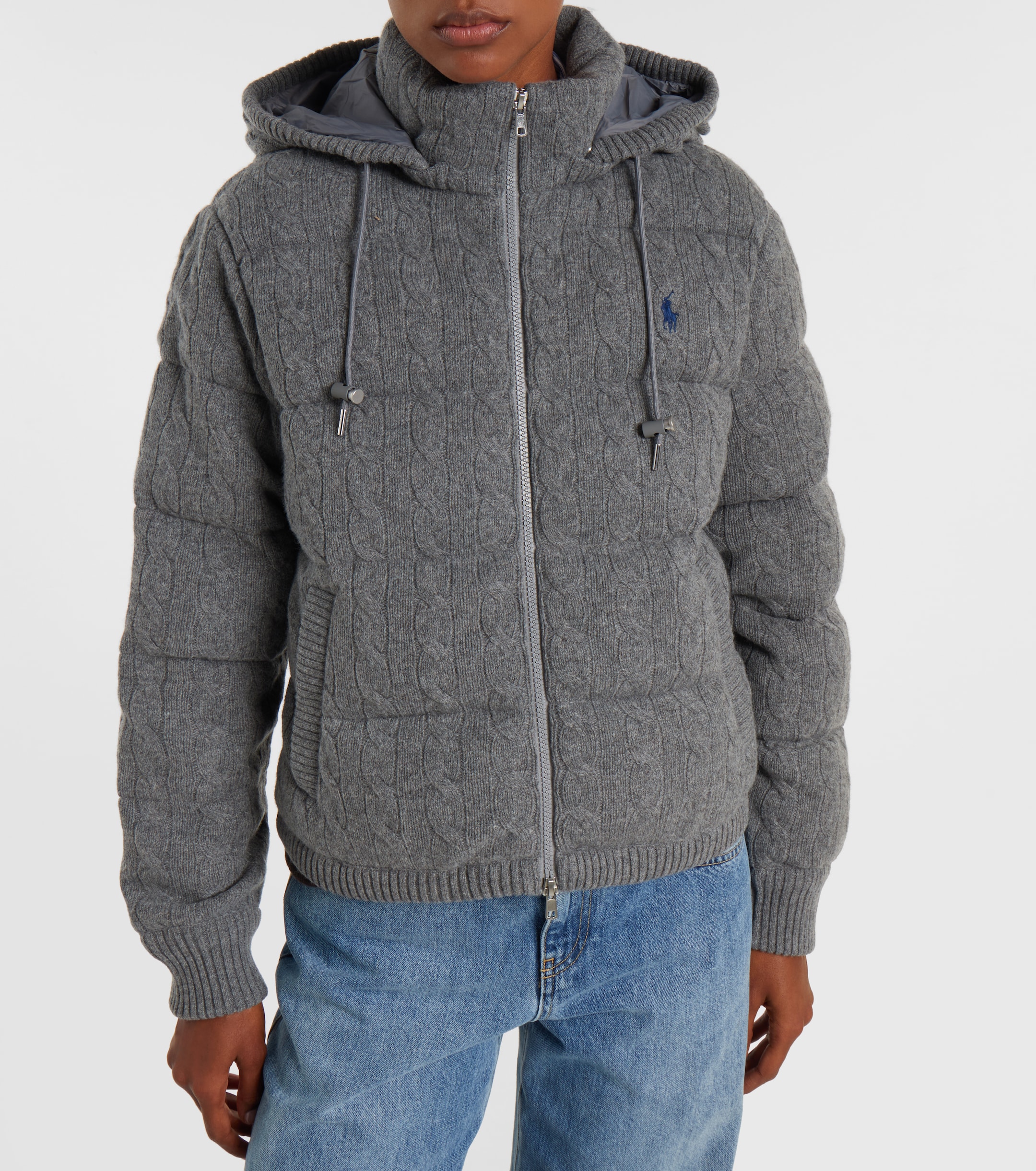 Polo Ralph Lauren Cable-knit wool and cashmere puffer jacket