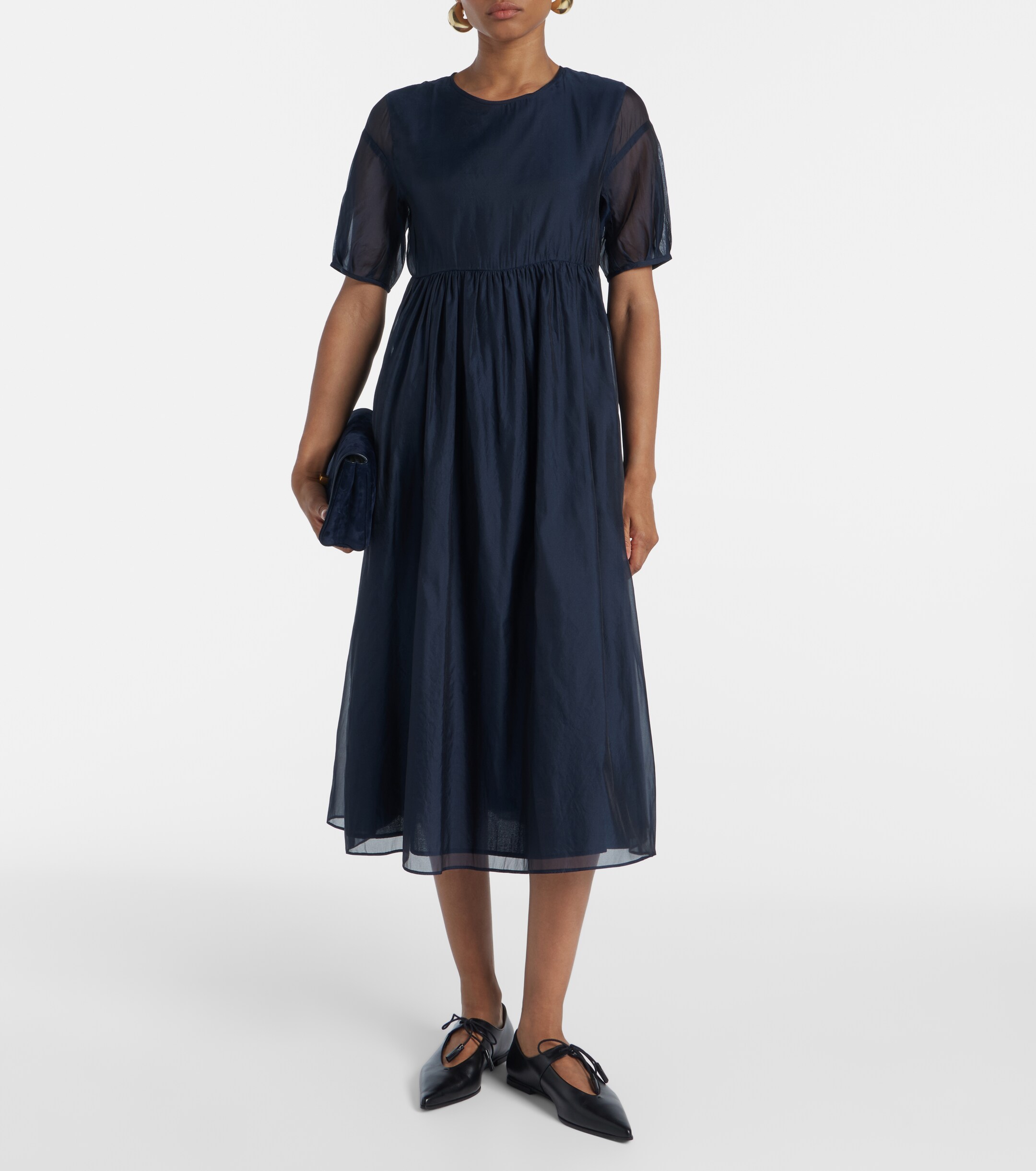 S Max Mara Fatoso silk-blend organza midi dress