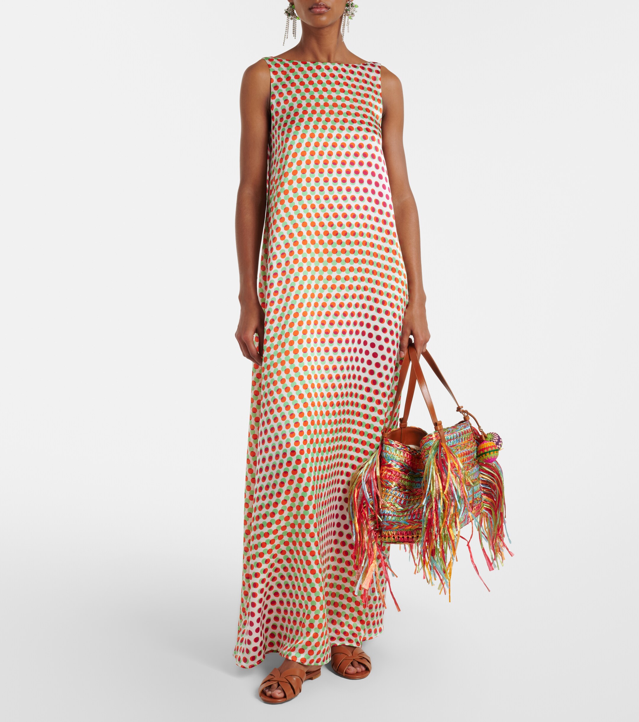 AQUAZZURA Trancoso fringed raffia tote bag