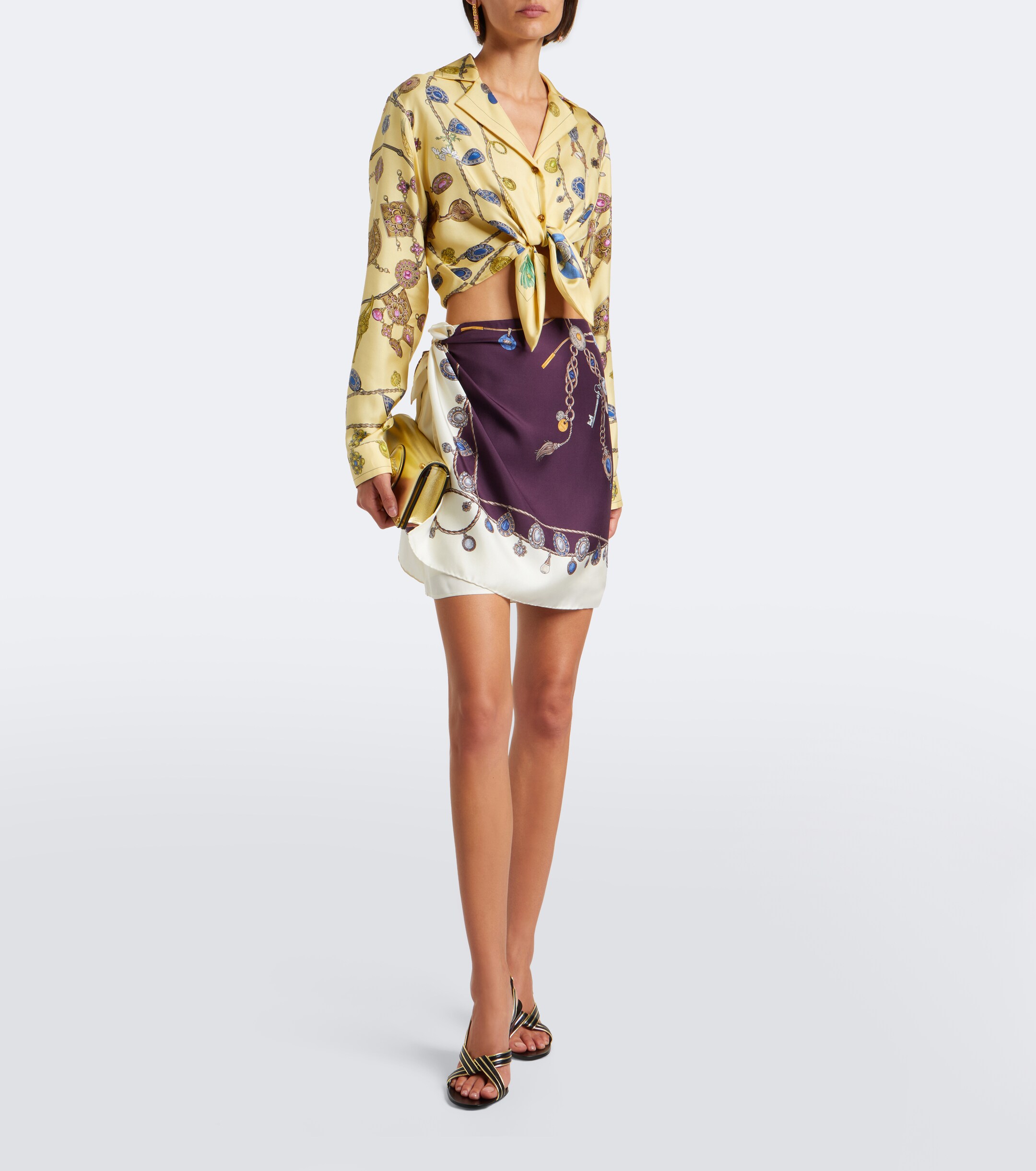 Versace Medusa Small metallic leather clutch