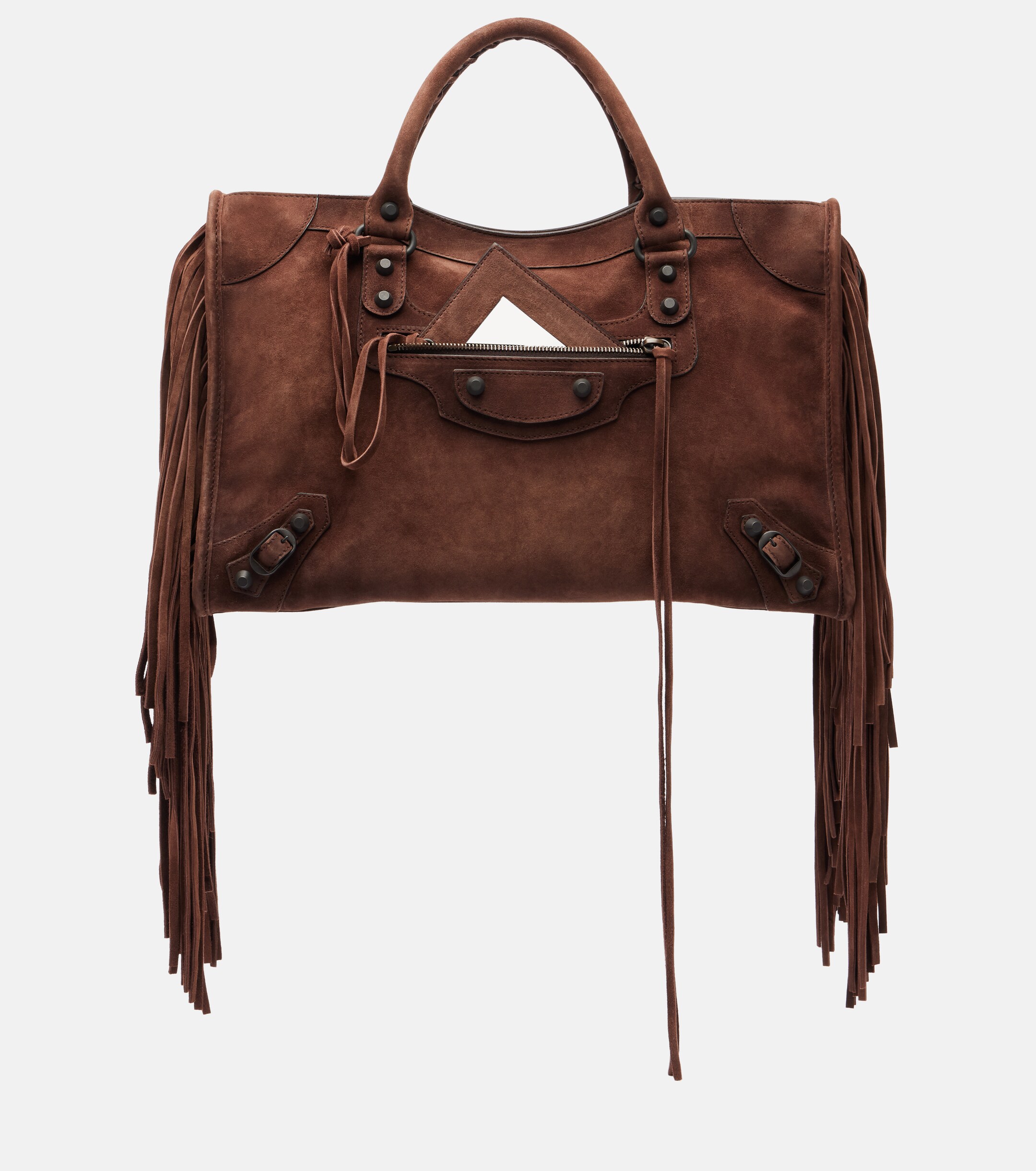 Balenciaga Le City Medium suede top-handle bag