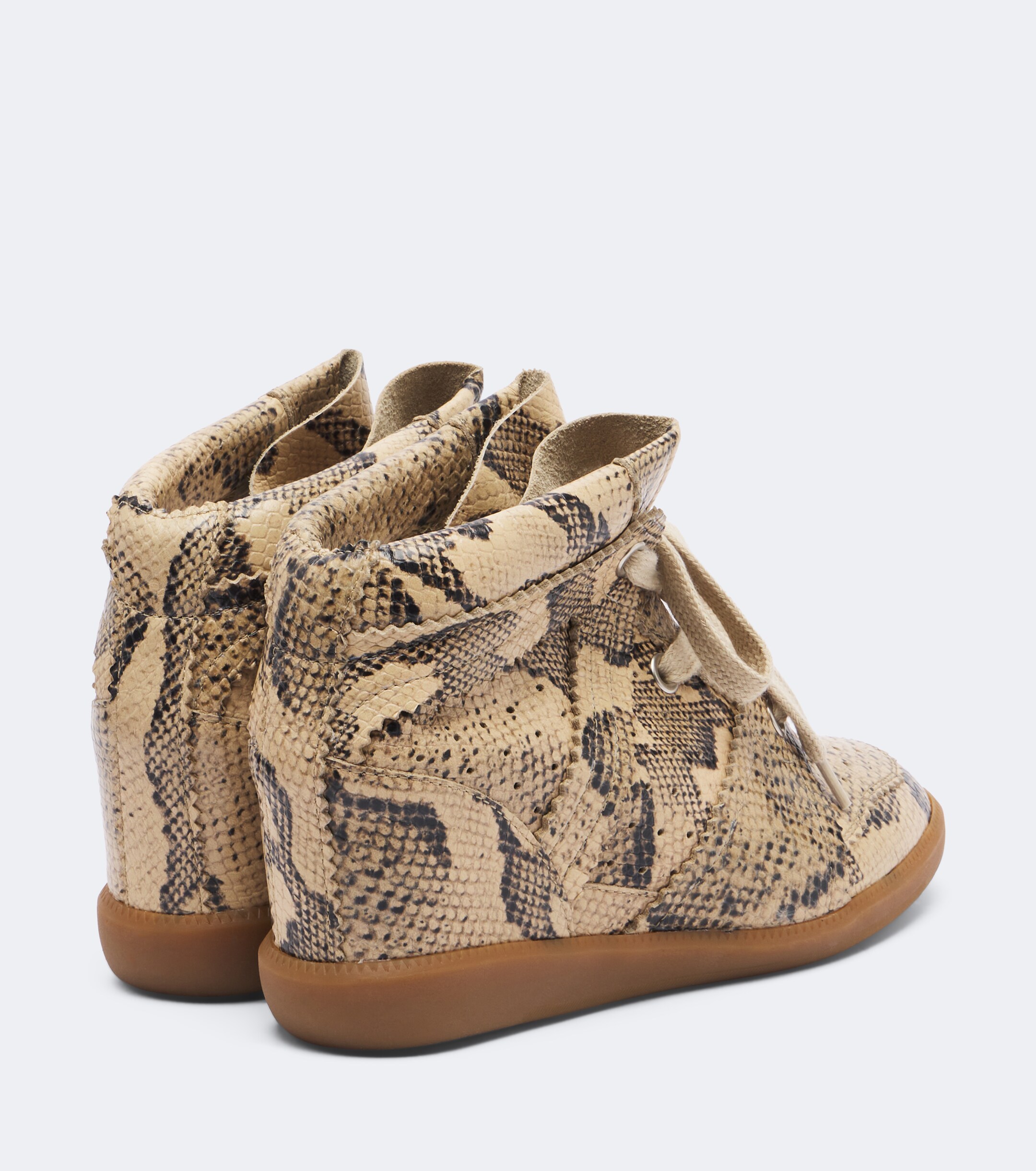 Isabel Marant Isabel Marant Bobby snake-effect leather wedge sneakers