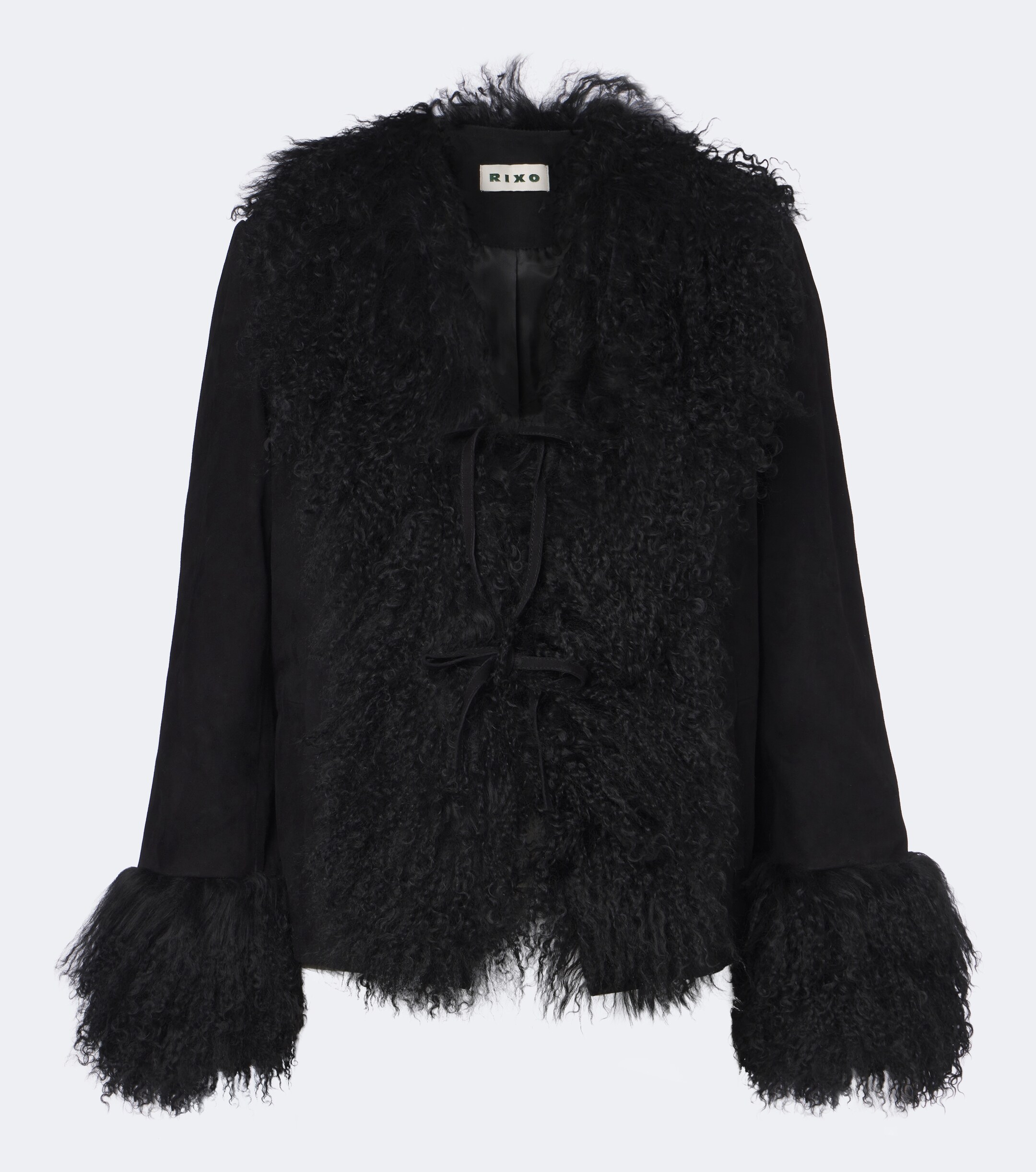 RIXO Rixo Sammy shearling-trimmed suede jacket