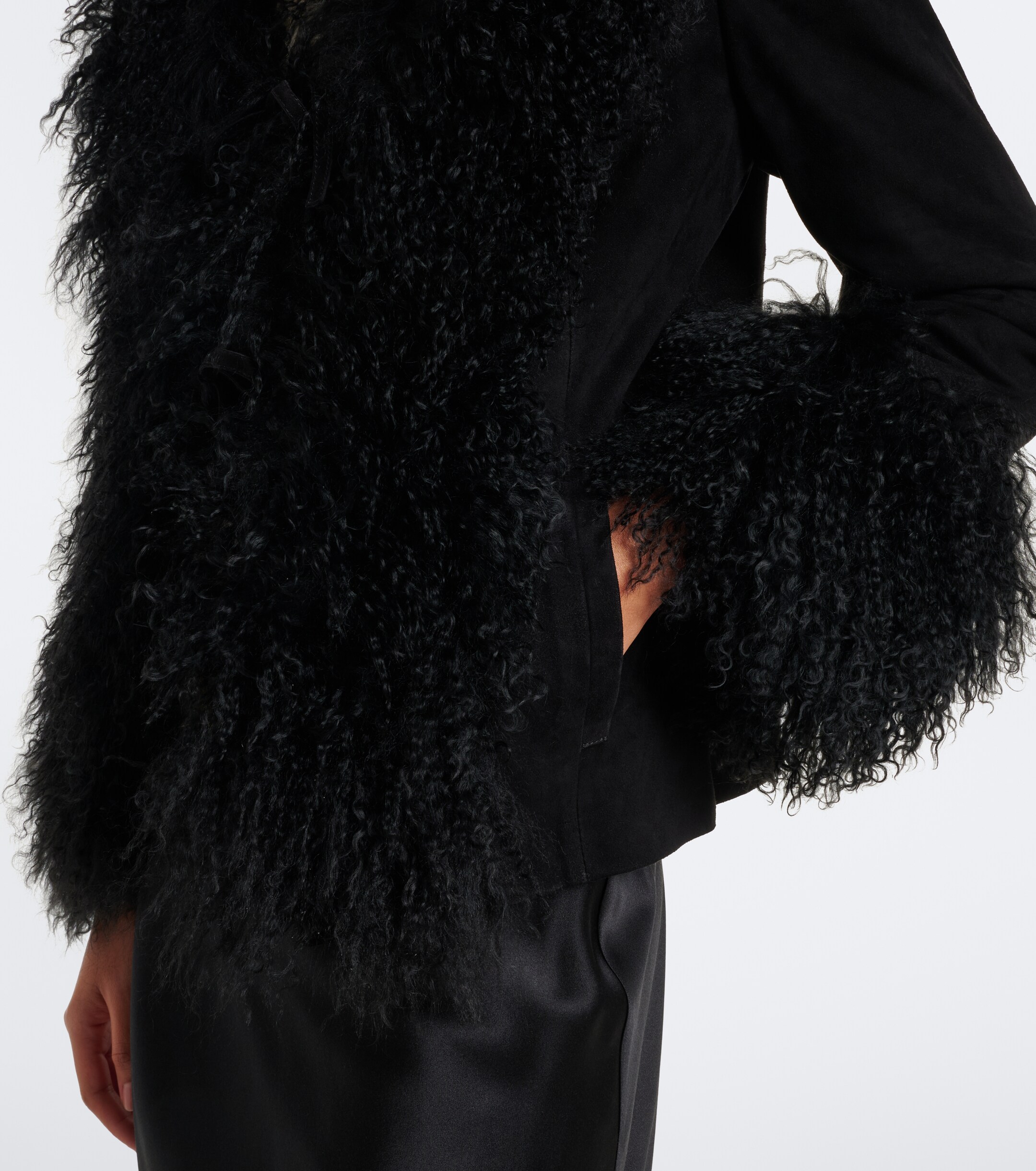 RIXO Rixo Sammy shearling-trimmed suede jacket