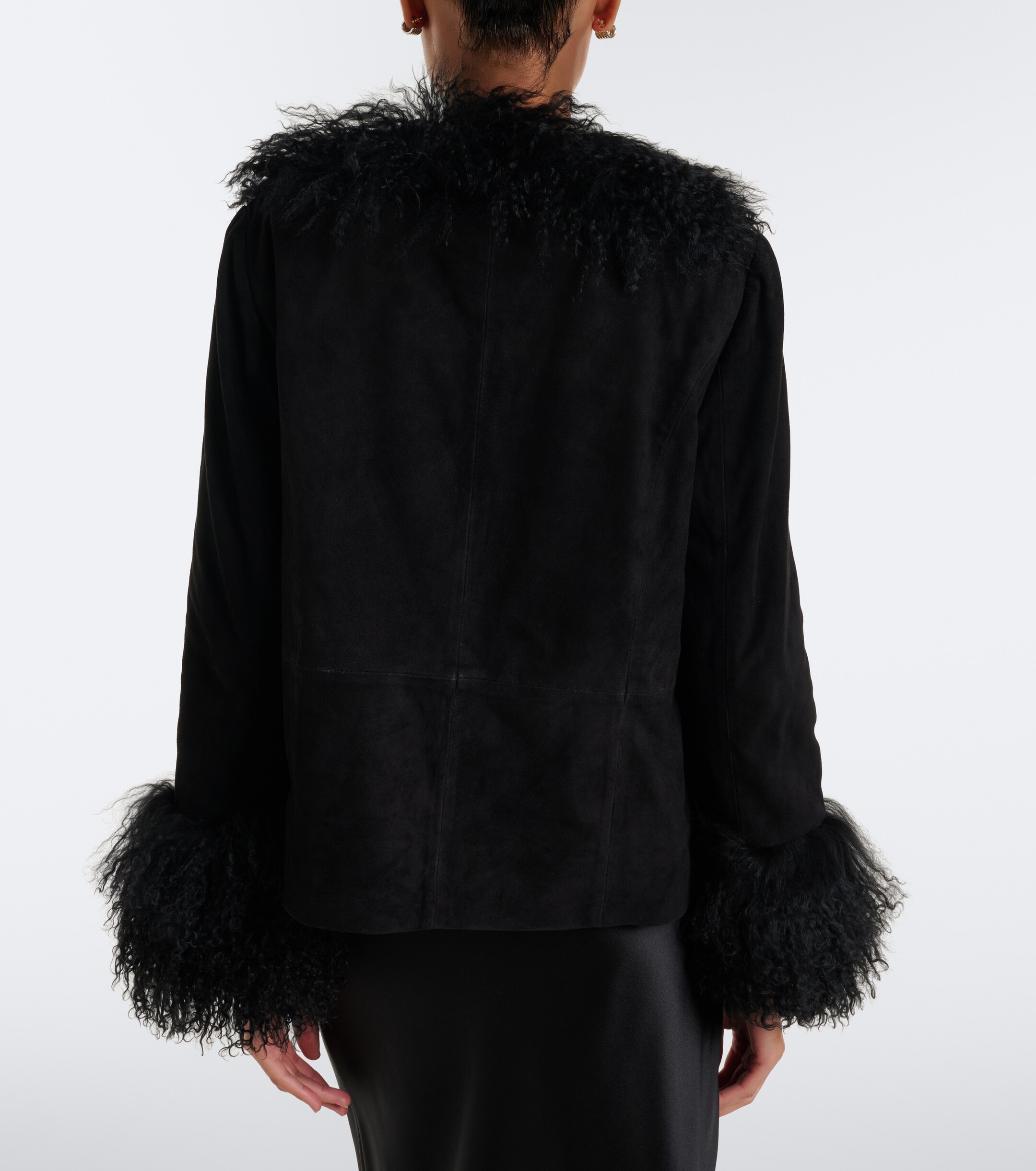 RIXO Rixo Sammy shearling-trimmed suede jacket