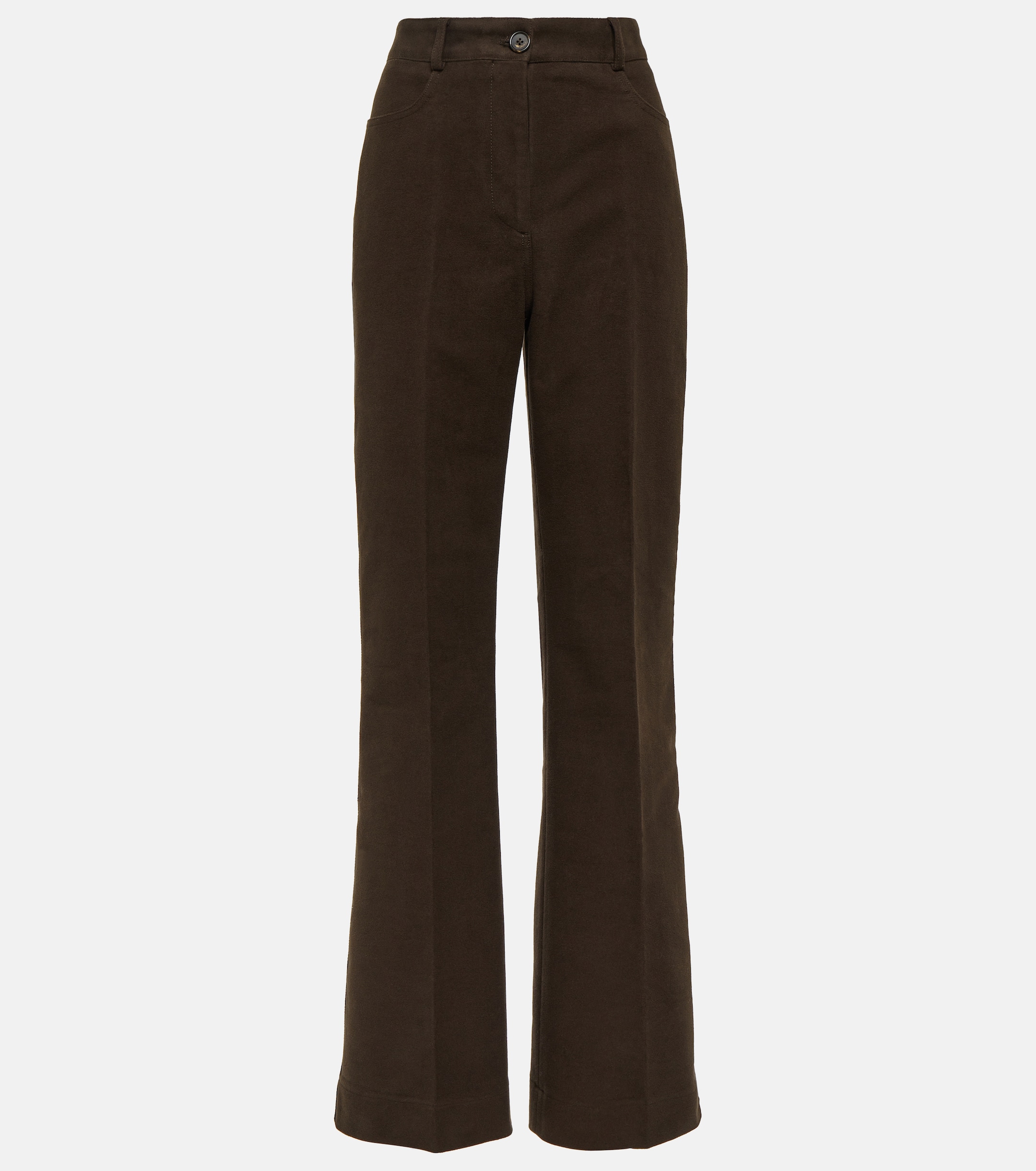 TOTEME High-rise velour straight pants 