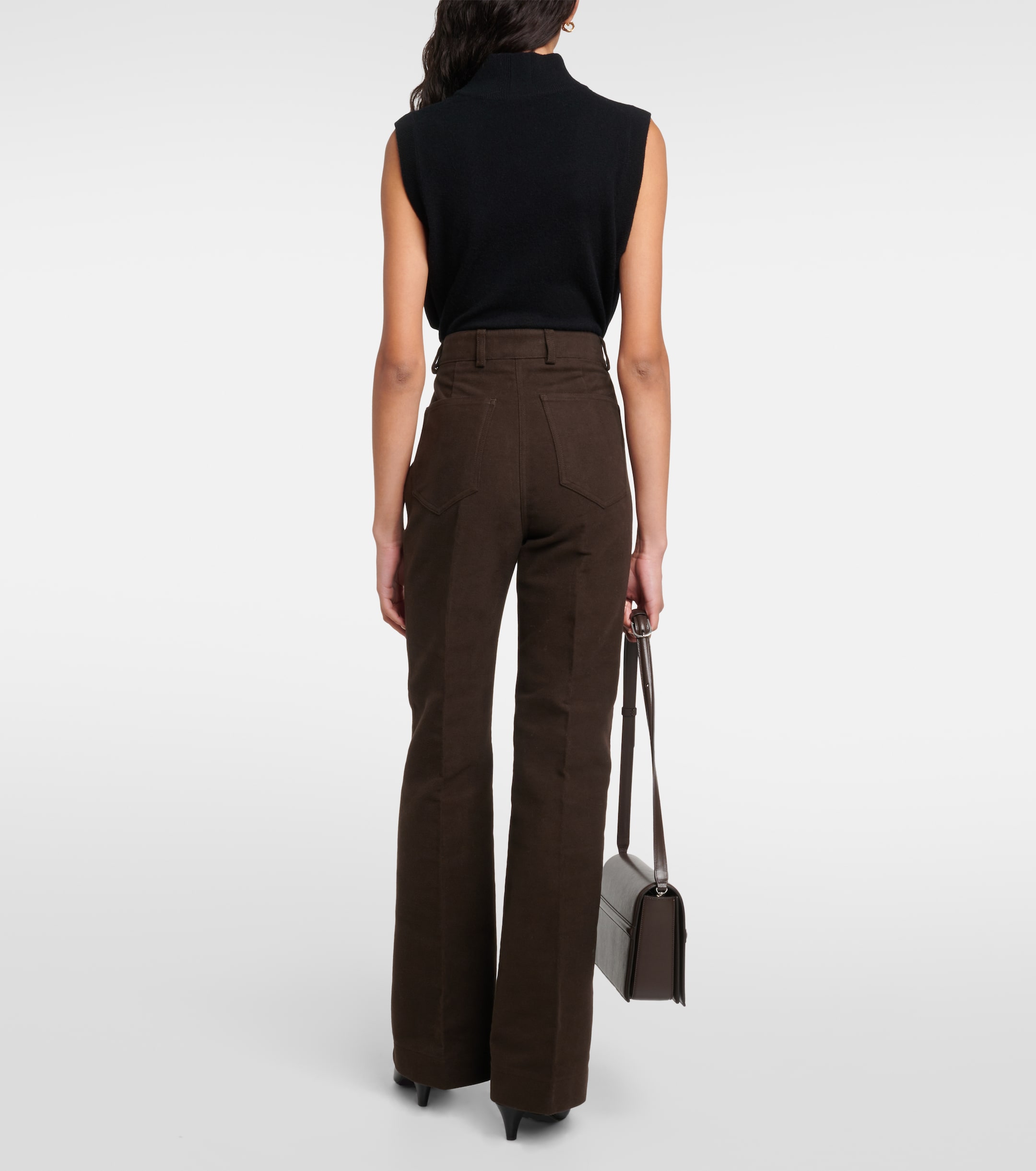TOTEME High-rise velour straight pants 