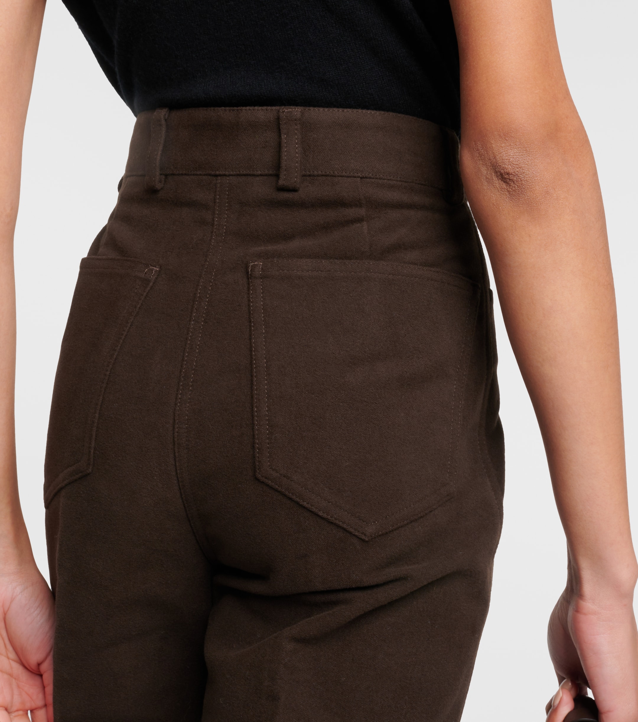TOTEME High-rise velour straight pants 