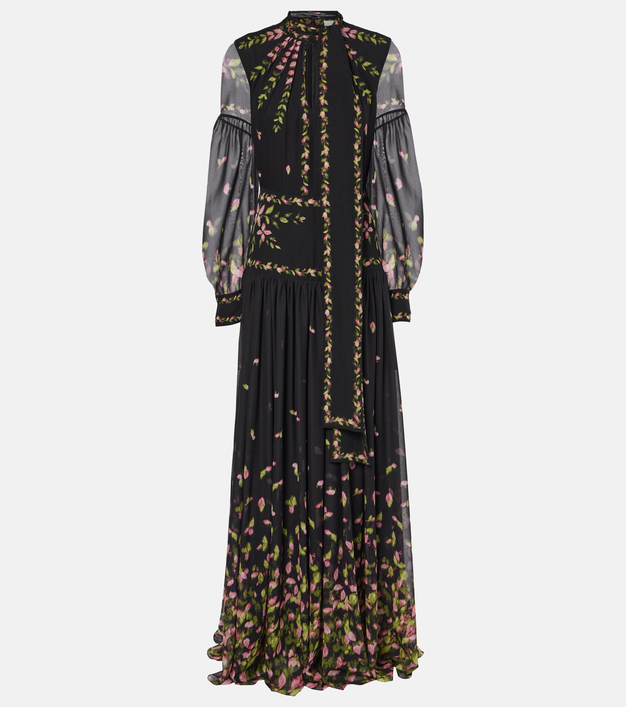Erdem Floral silk voile gown thumbnail