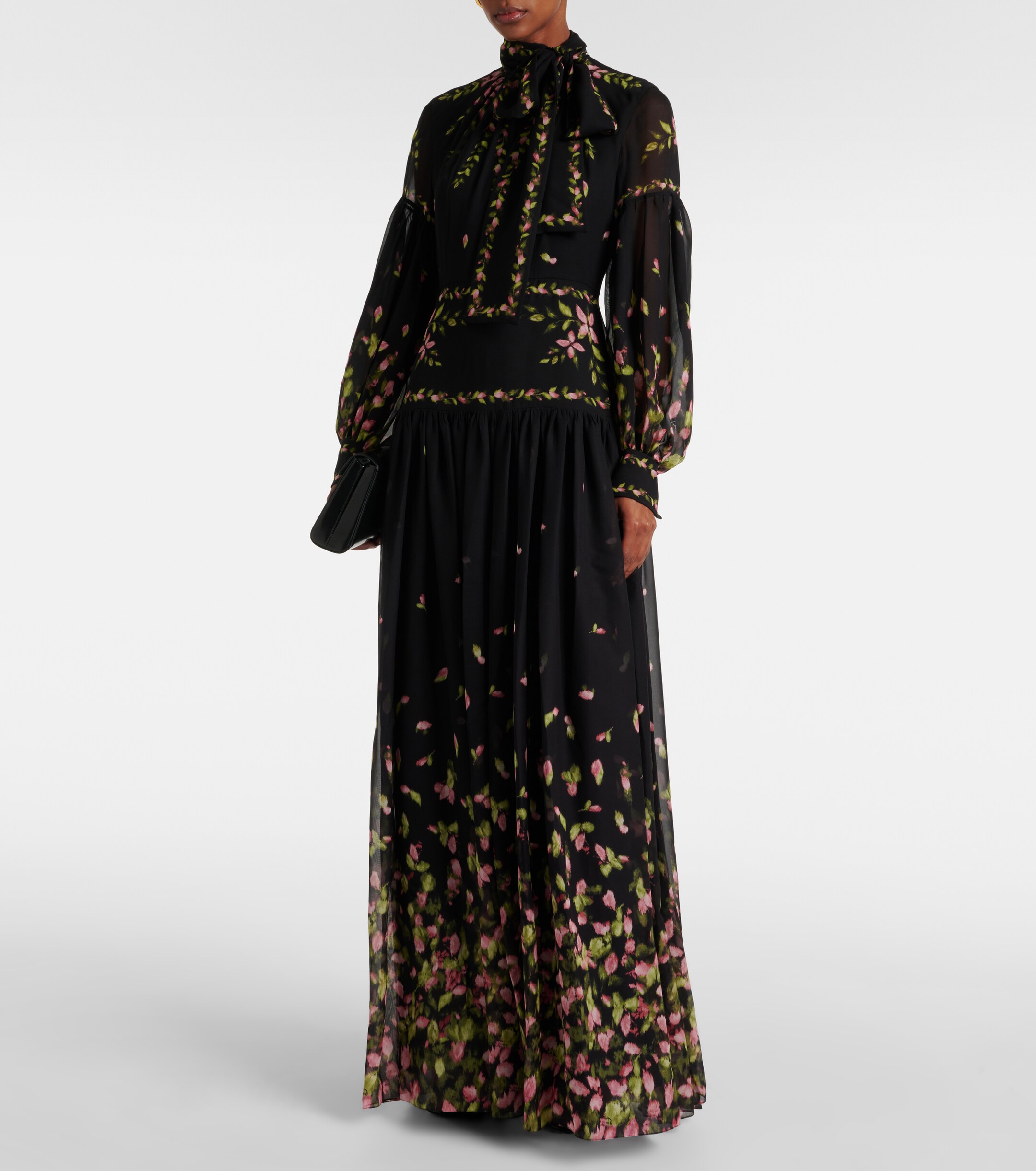 Erdem Floral silk voile gown