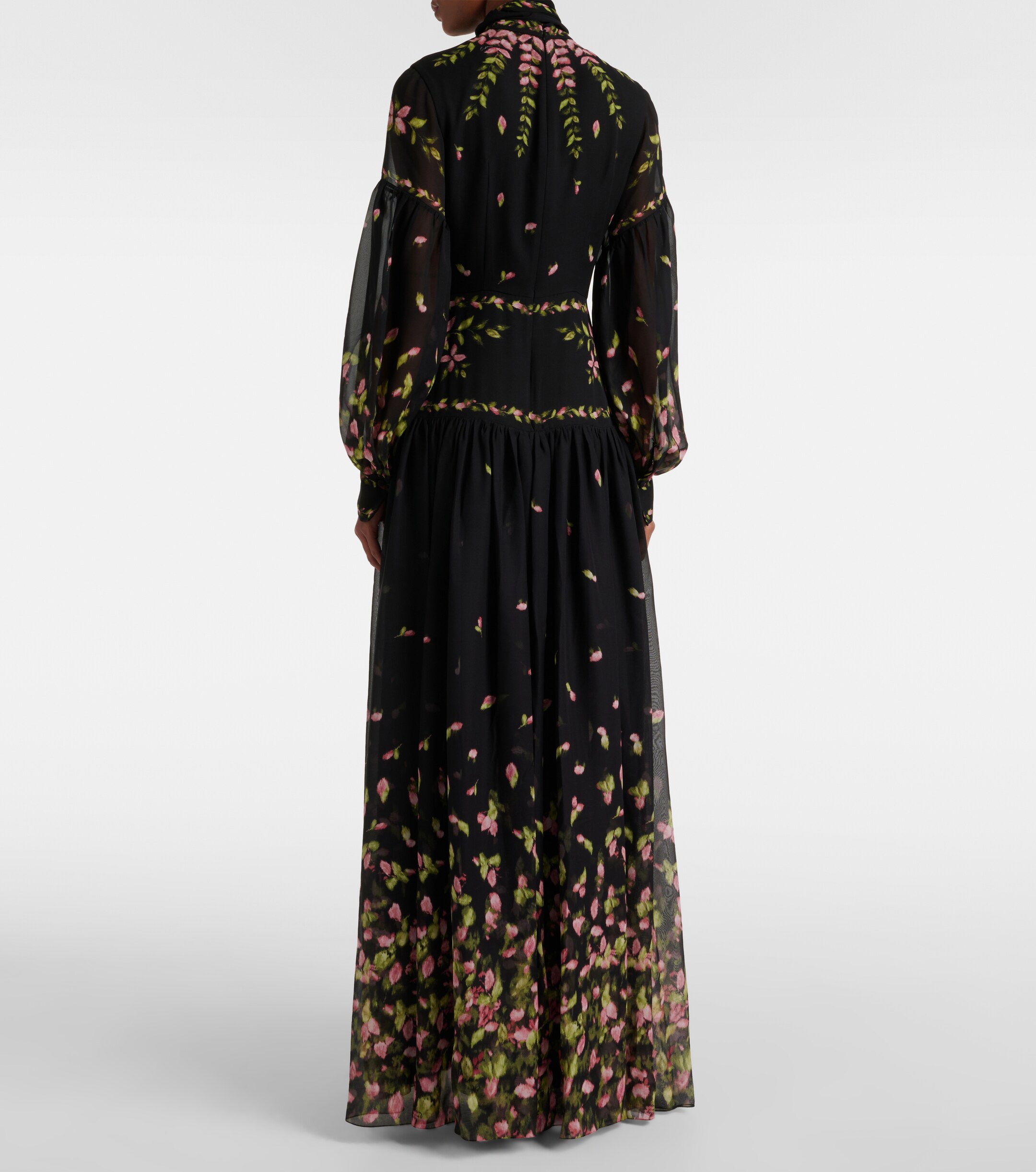 Erdem Floral silk voile gown thumbnail
