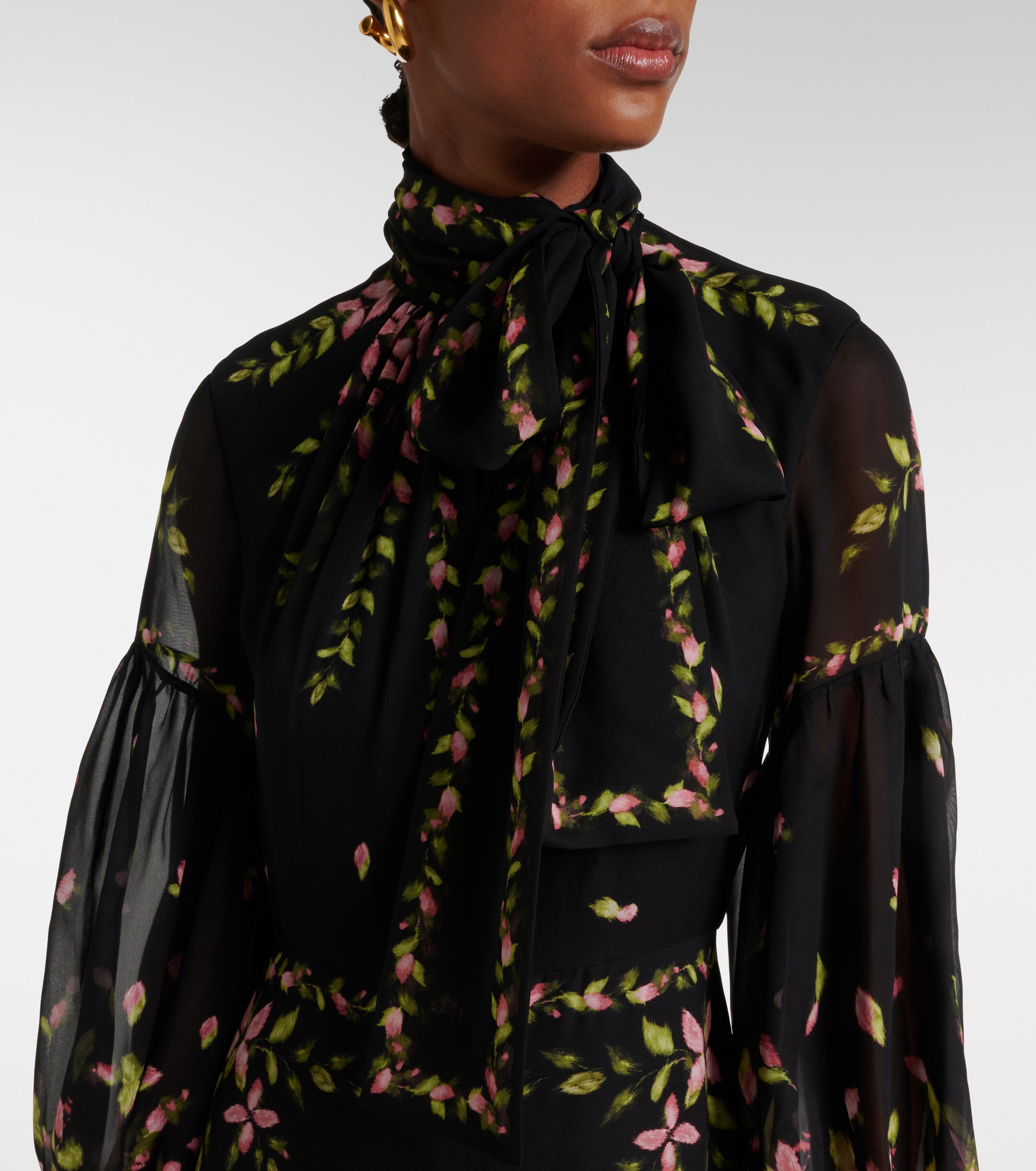 Erdem Floral silk voile gown thumbnail