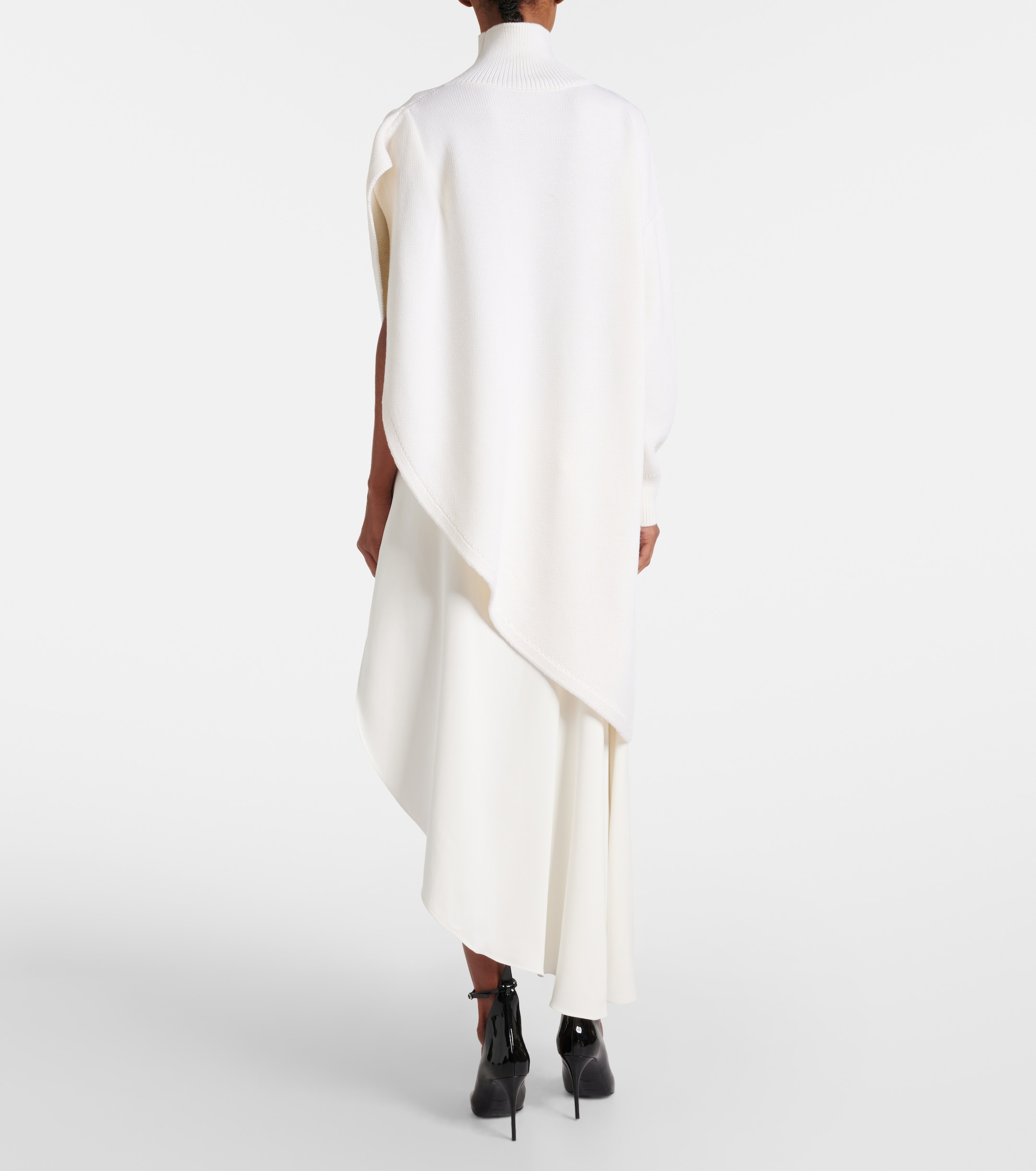 Alaïa Asymmetric caped wool sweater