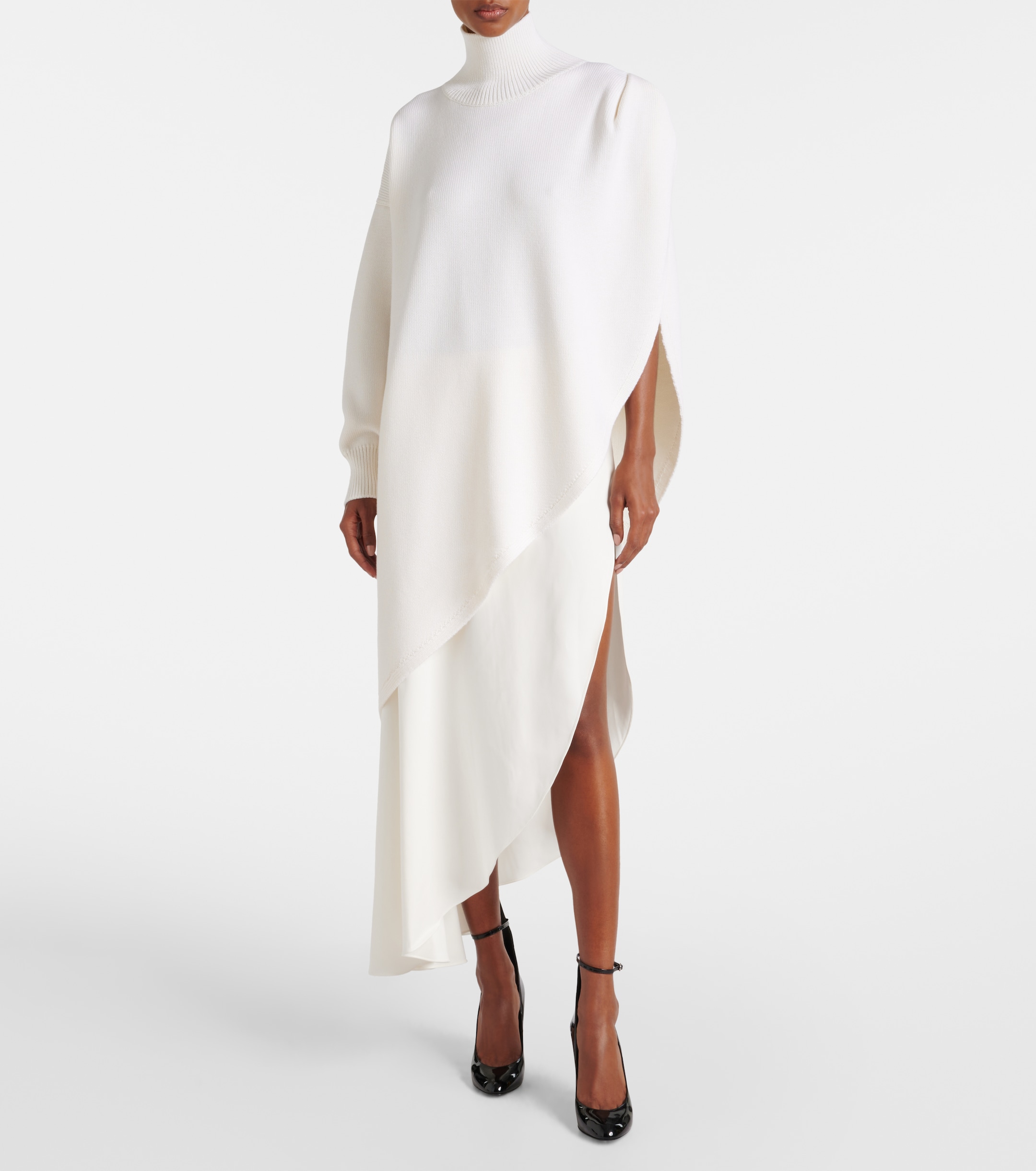 Alaïa Asymmetric caped wool sweater
