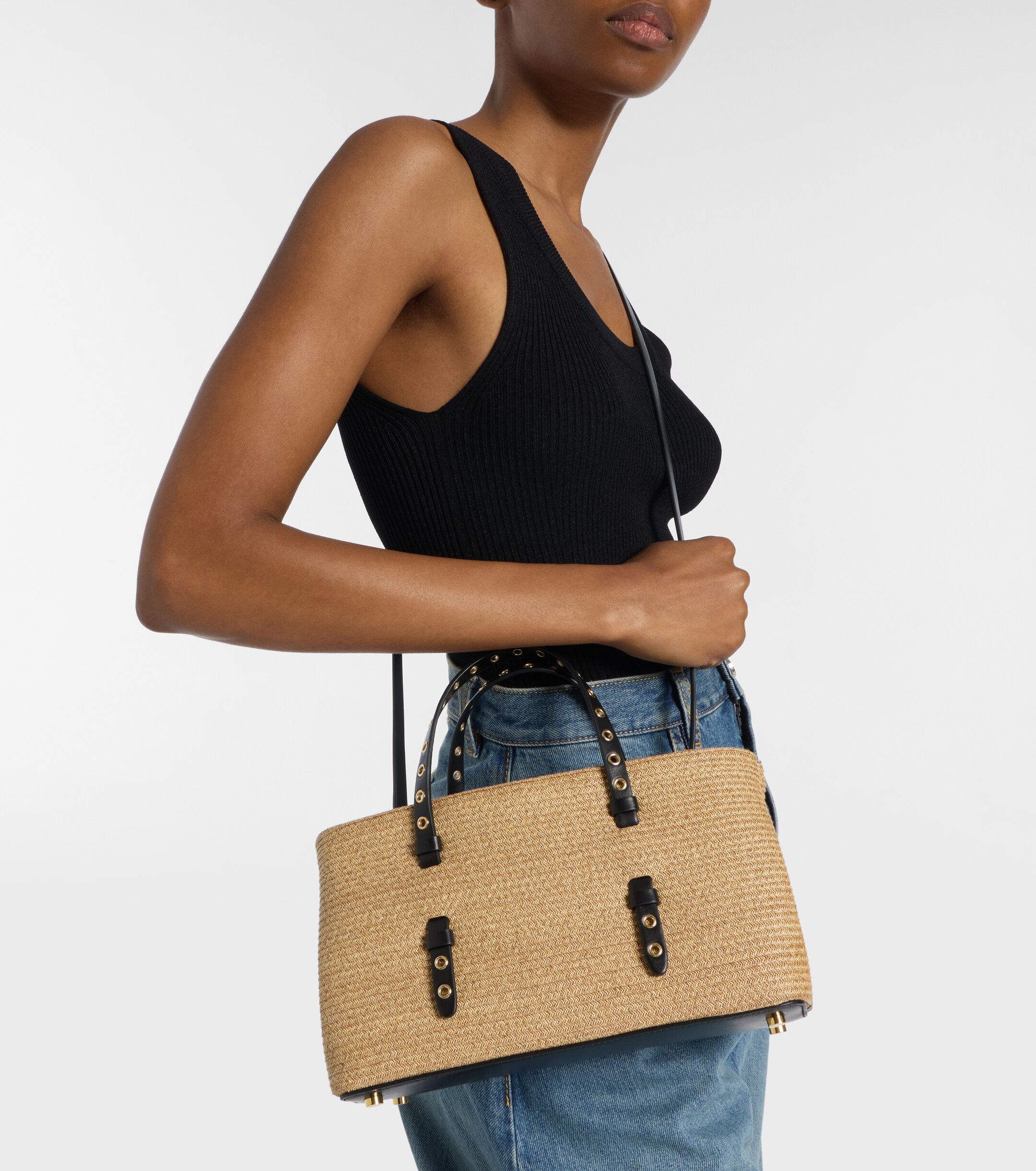 Alaïa Mina 25 Medium woven tote bag