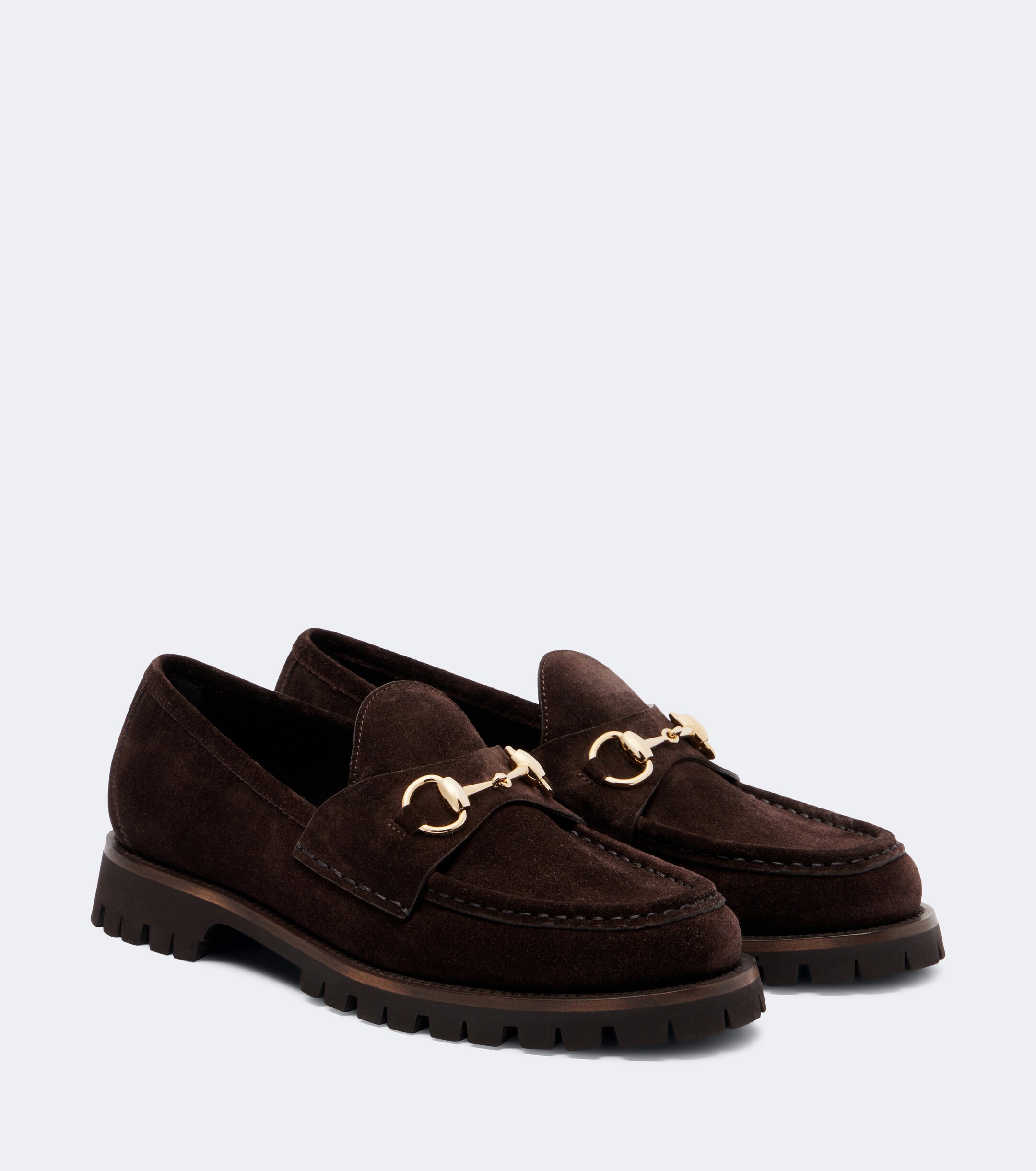 Gucci Sylke Men’s Black Horsebit Suede Loafers Sylke Suede Horsebit Booties | Neiman Marcus main image 3