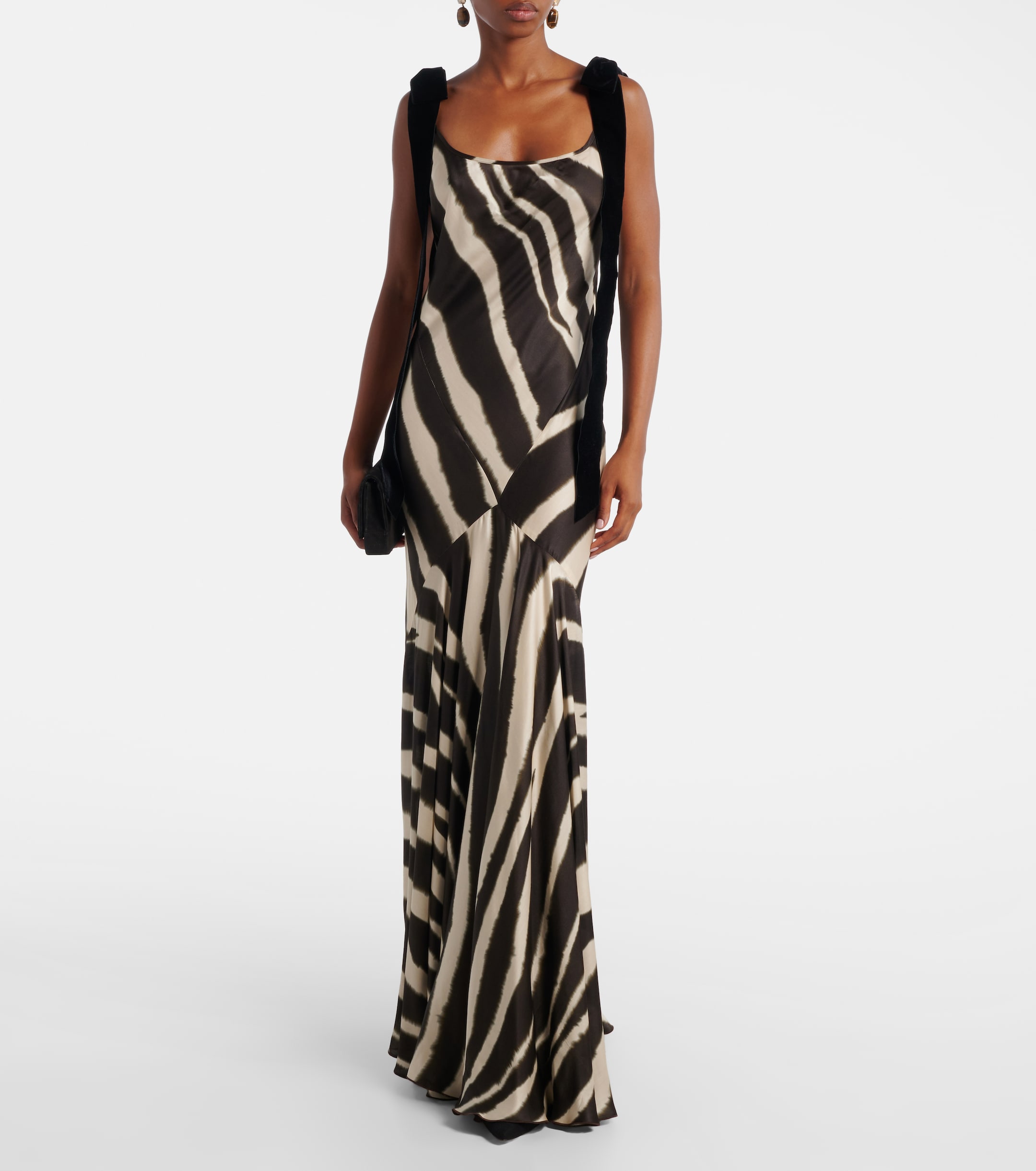 nina ricci striped knit dress - Zebra-print satin gown Cinderella’s gown