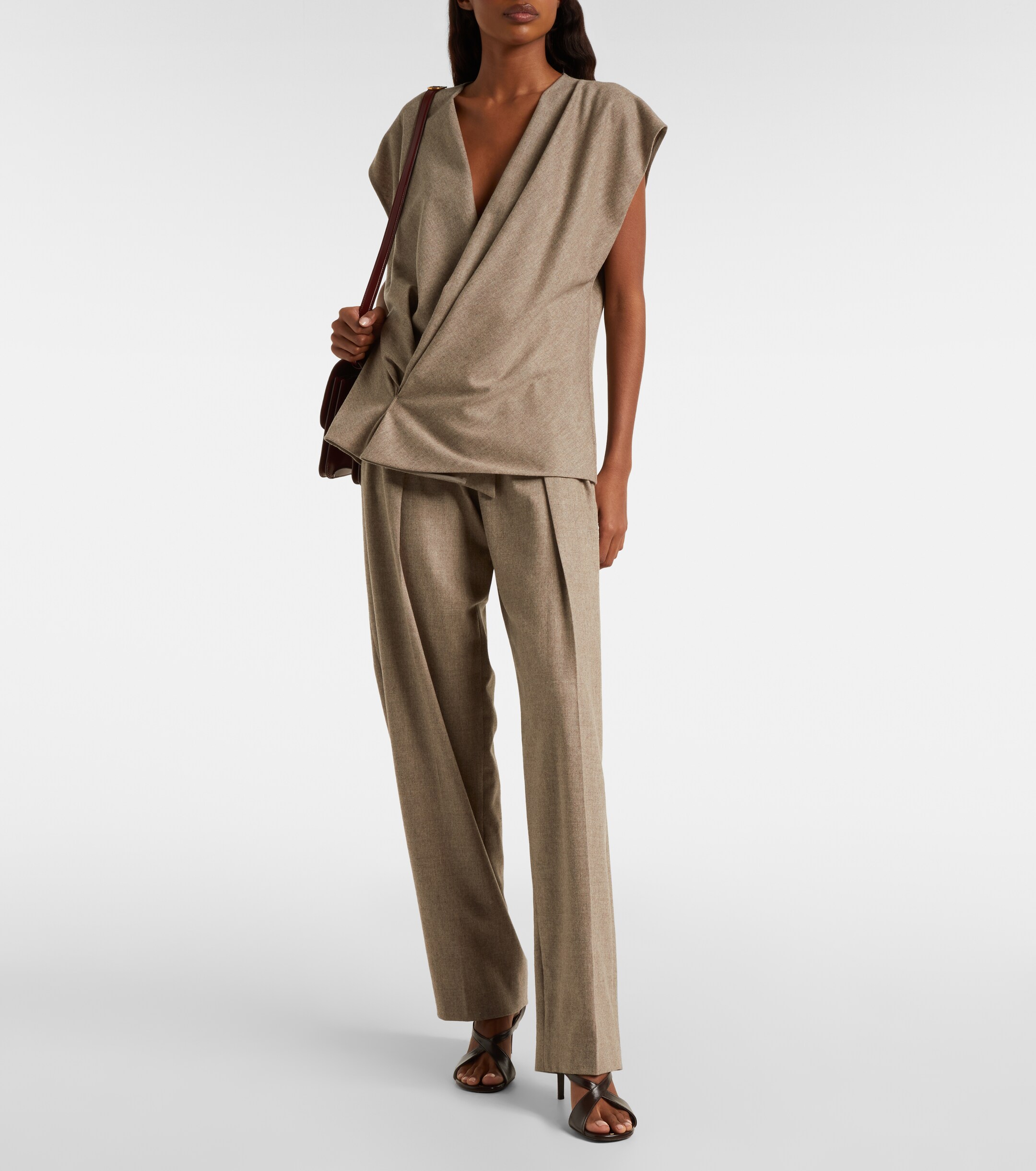 KHAITE Dugan wool-blend tapered pants