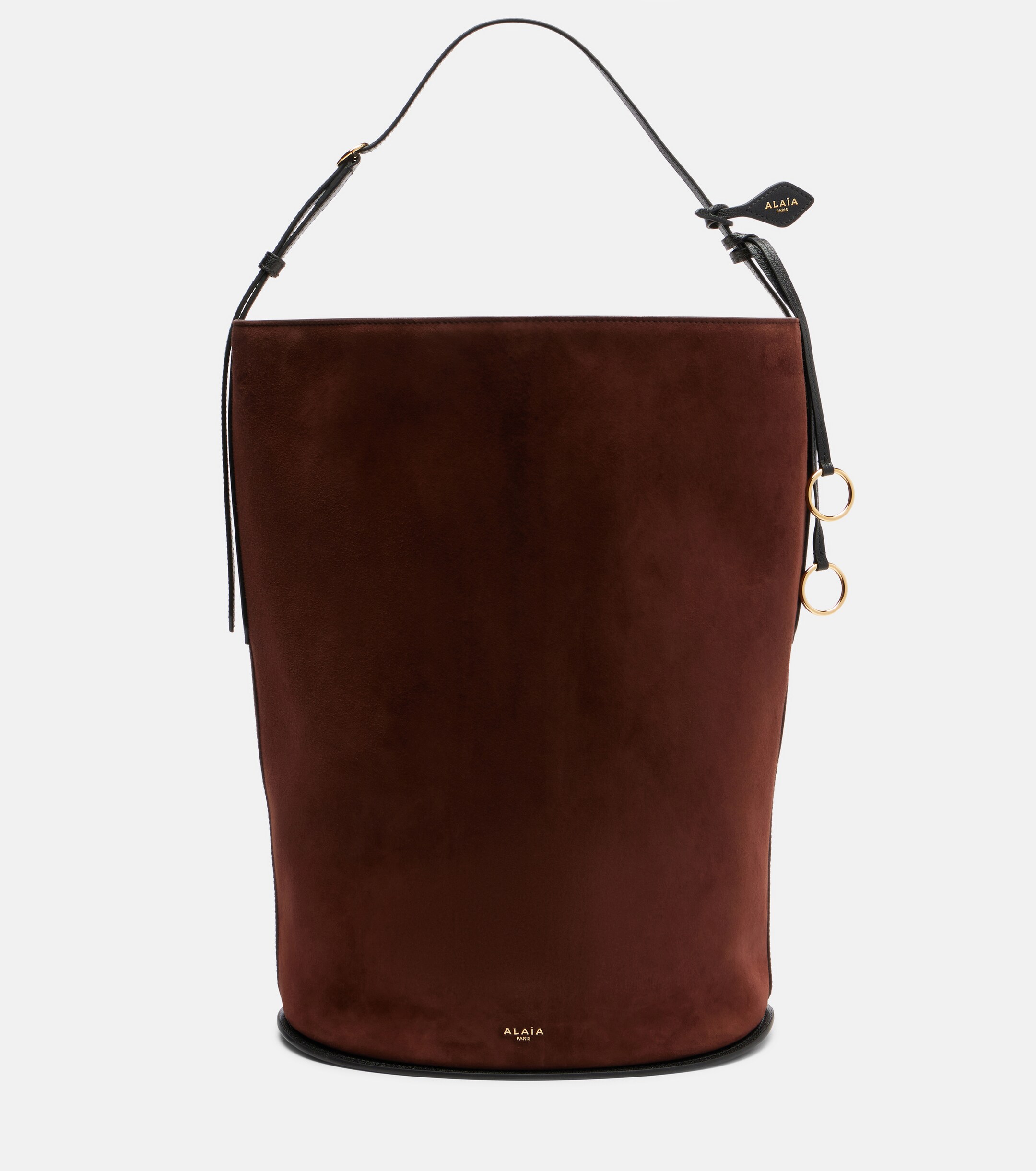 Alaïa Hip Large leather-trimmed suede bucket bag