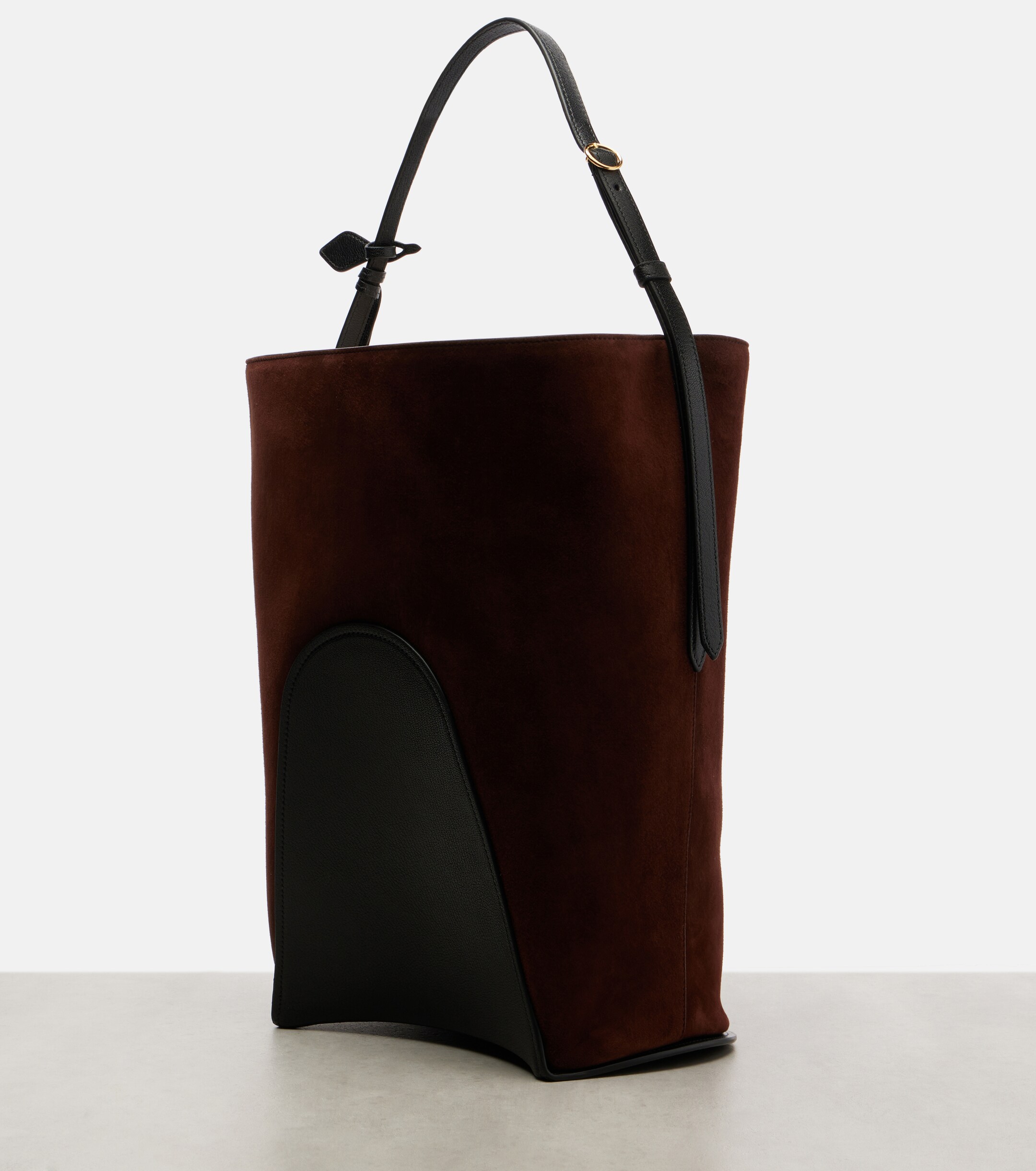 Alaïa Hip Large leather-trimmed suede bucket bag