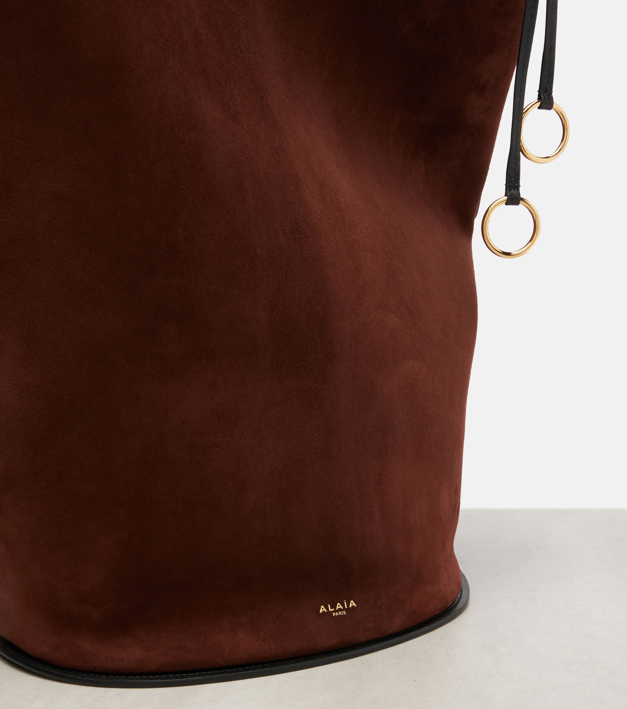 Alaïa Hip Large leather-trimmed suede bucket bag