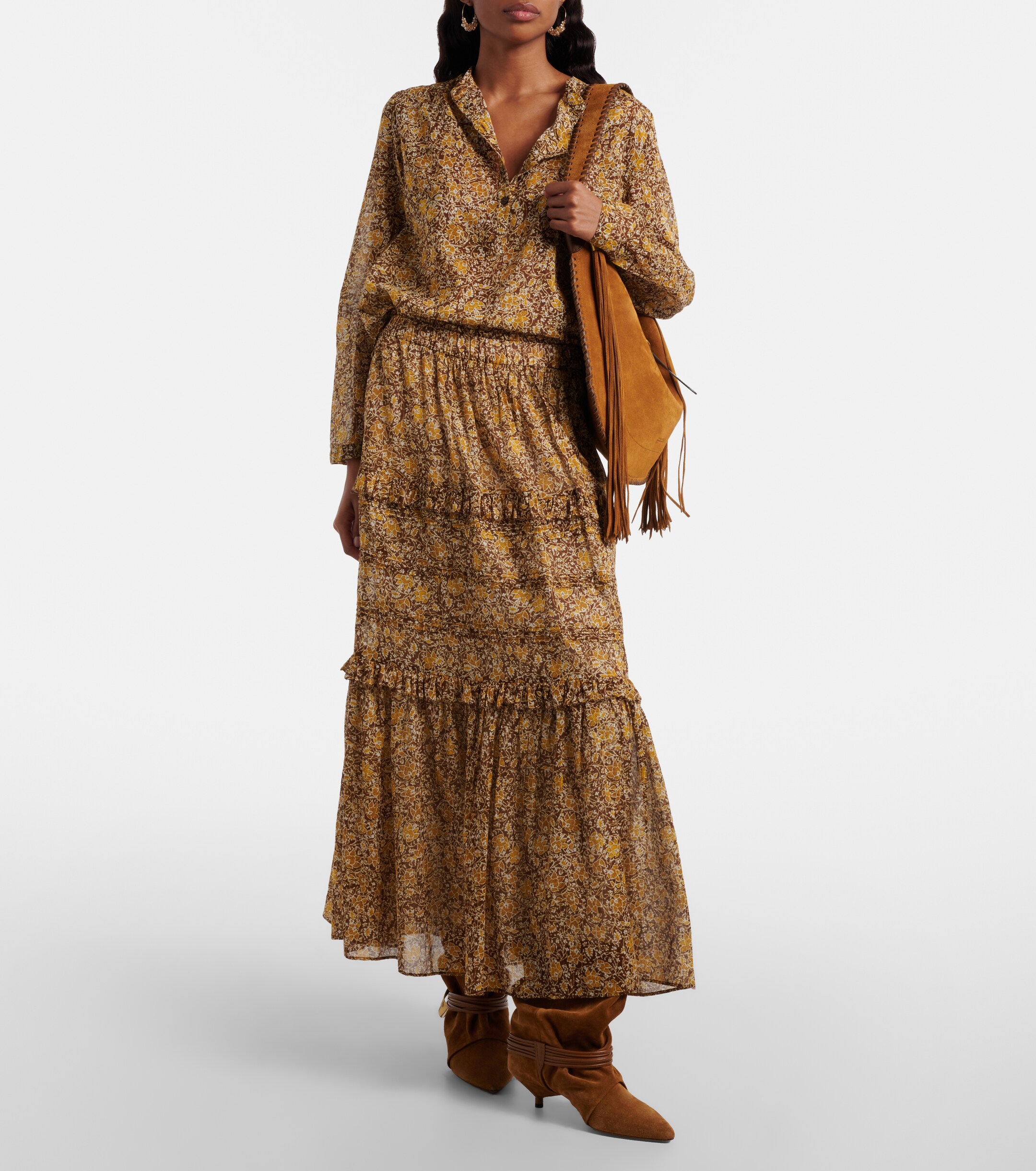 Marant Étoile Maria floral cotton voile blouse