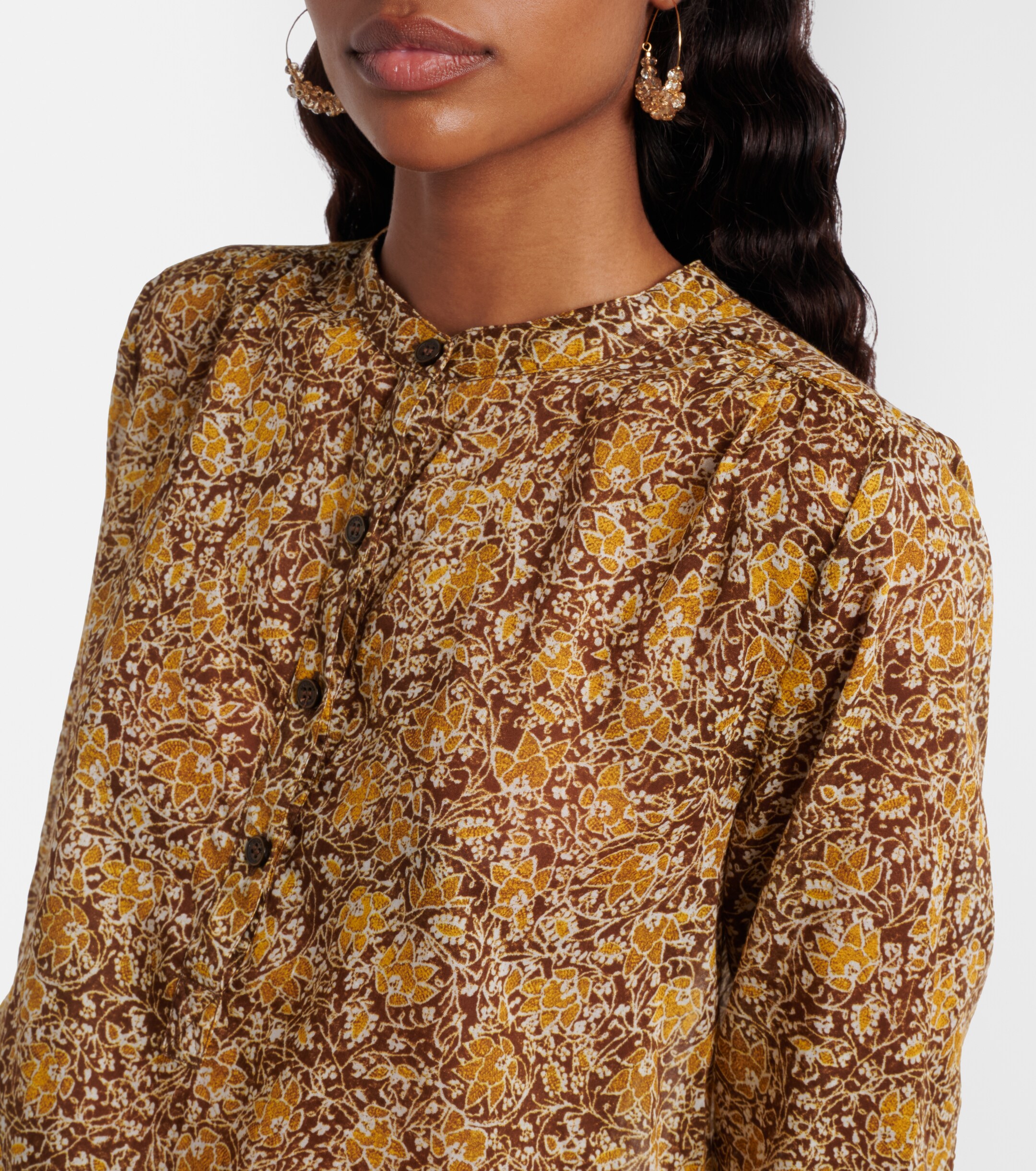 Marant Étoile Maria floral cotton voile blouse