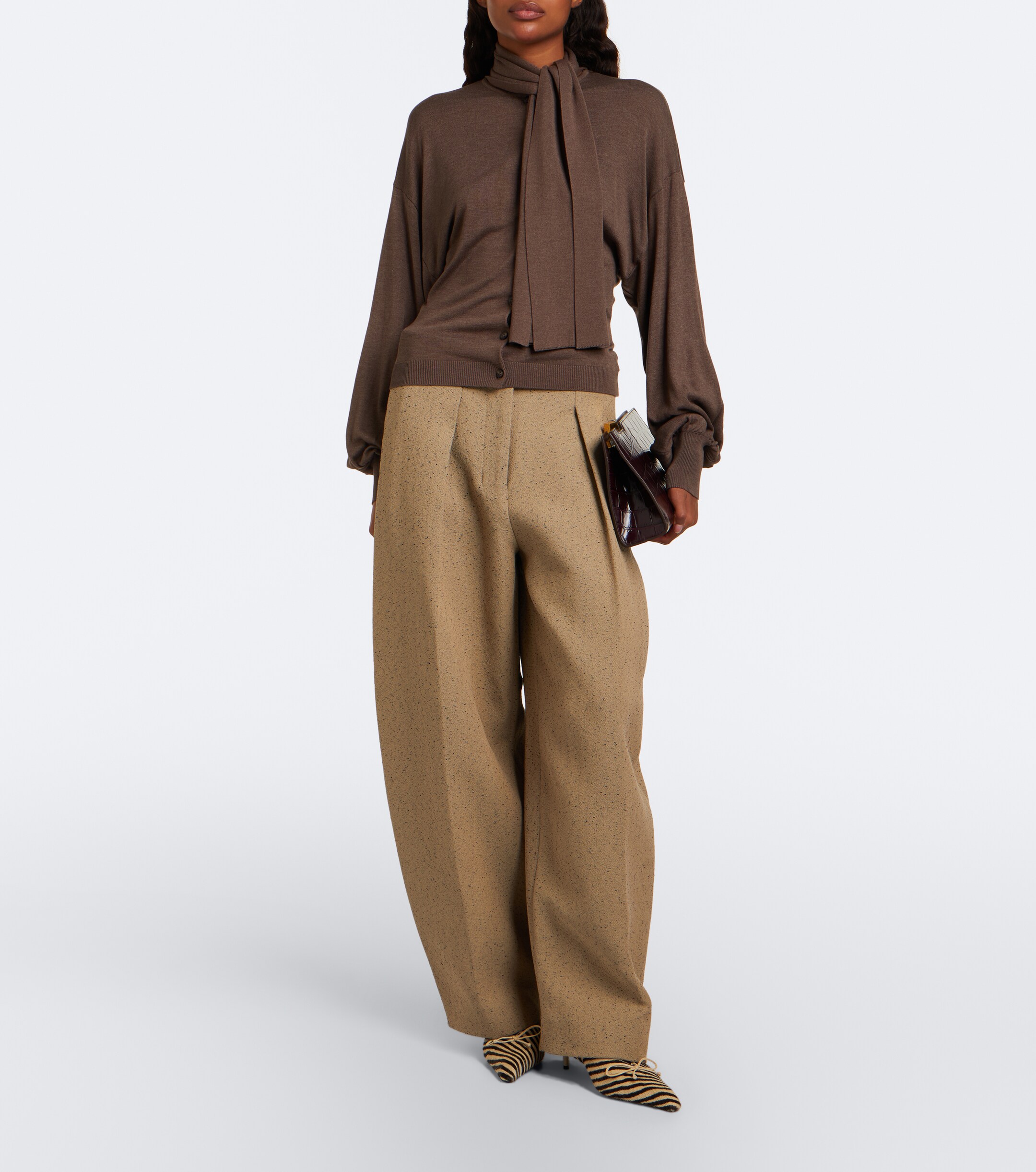 Jacquemus Jacquemus Losange tie-neck silk-blend cardigan