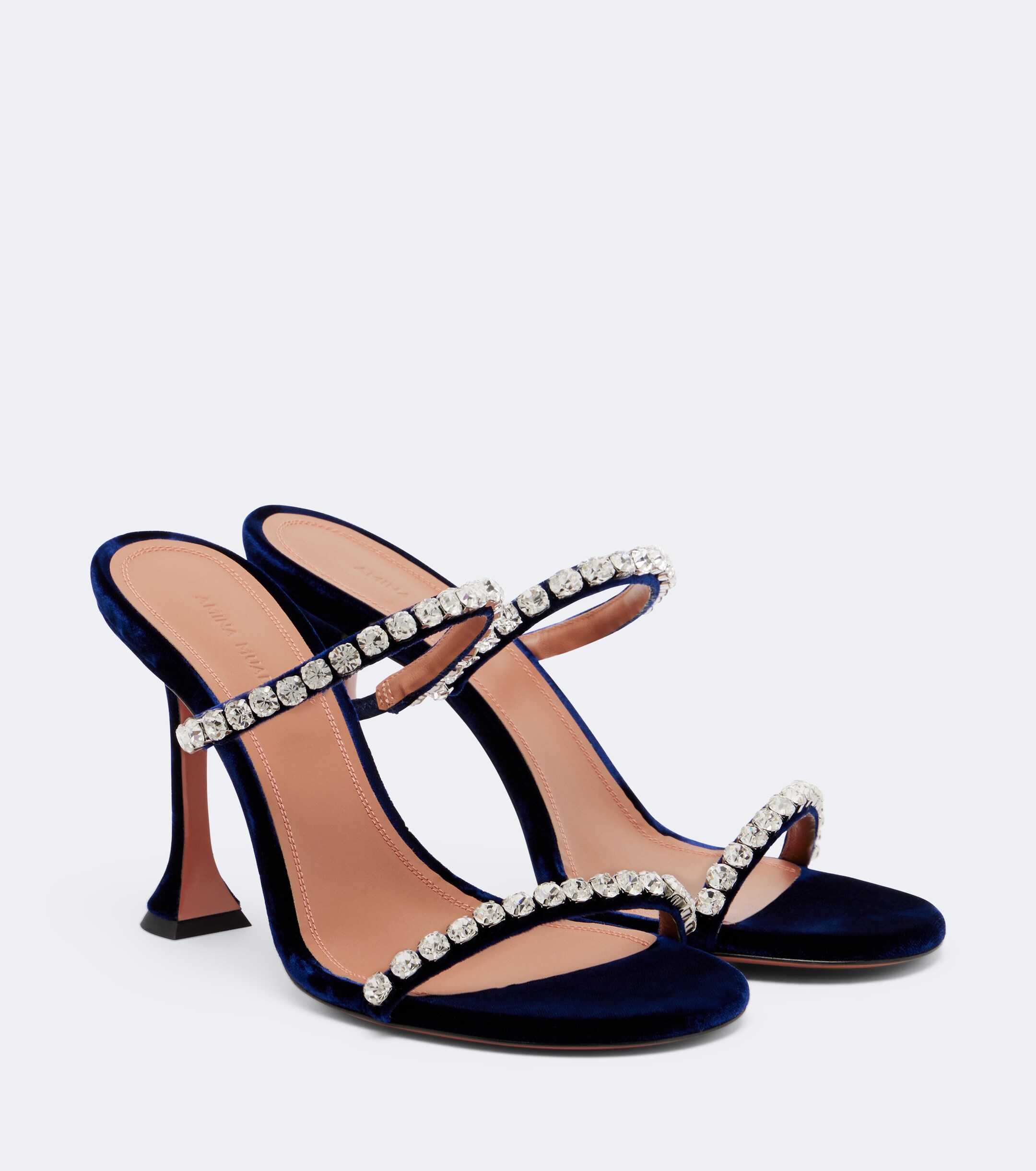 AMINA MUADDI Amina Muaddi Gigi embellished velvet sandals