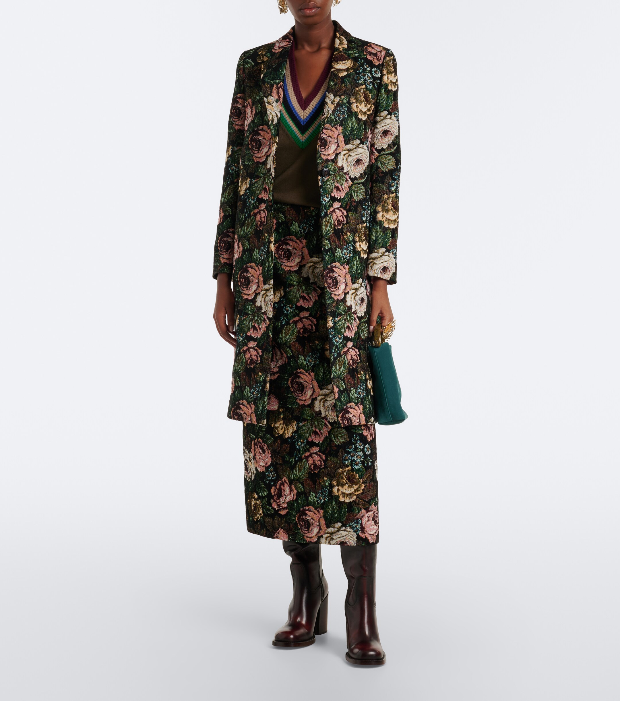 Dries Van Noten Dries Van Noten Floral jacquard coat