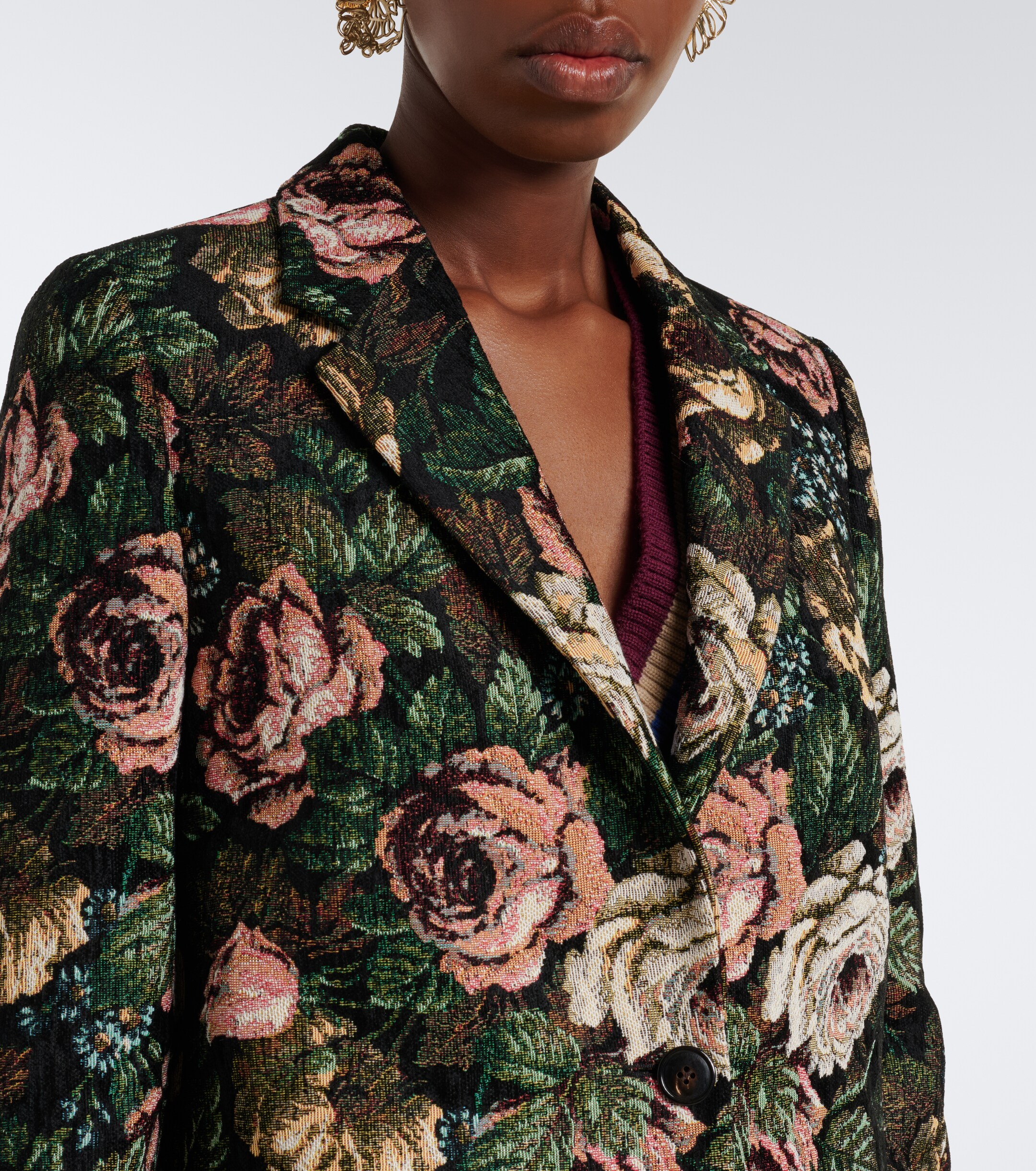 Dries Van Noten Dries Van Noten Floral jacquard coat
