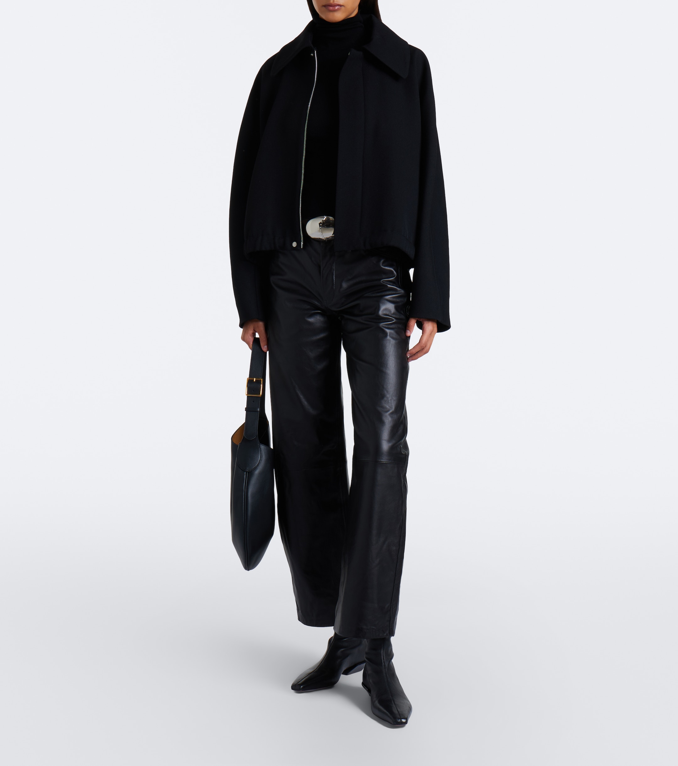 Nili Lotan Nili Lotan Tribeca leather barrel-leg pants