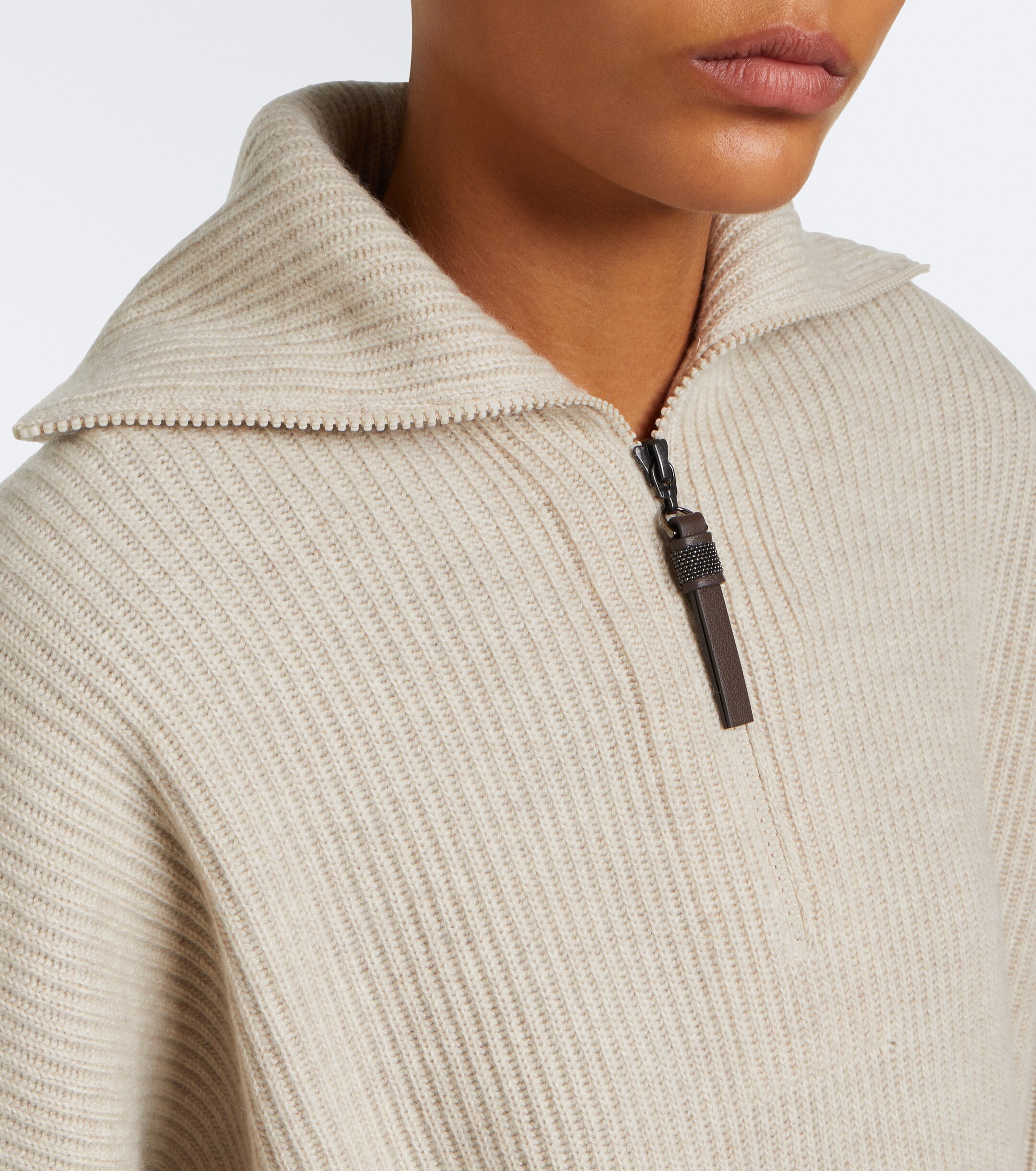 Brunello Cucinelli Brunello Cucinelli Monili cashmere half-zip sweater