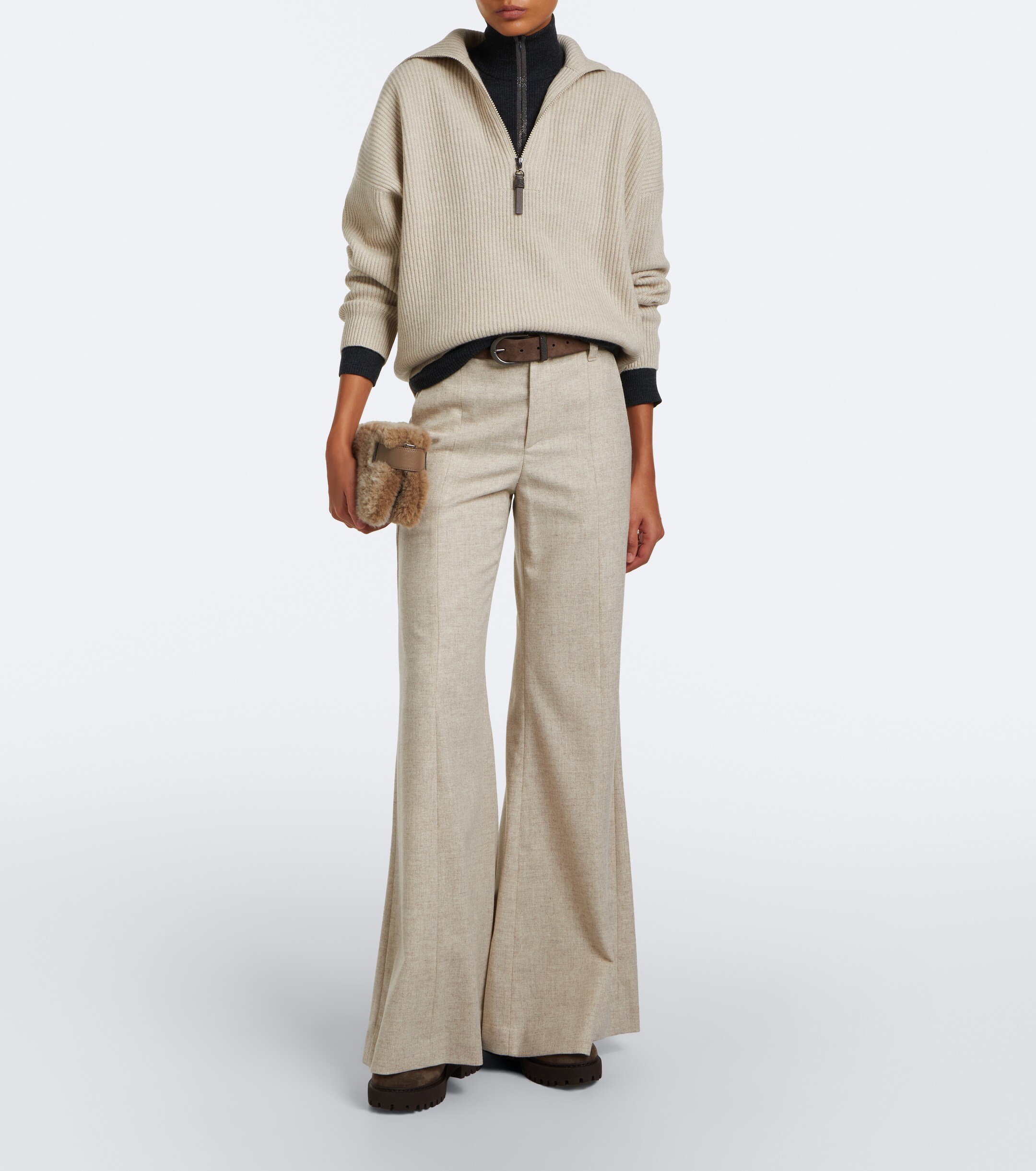 Brunello Cucinelli Brunello Cucinelli Monili cashmere half-zip sweater