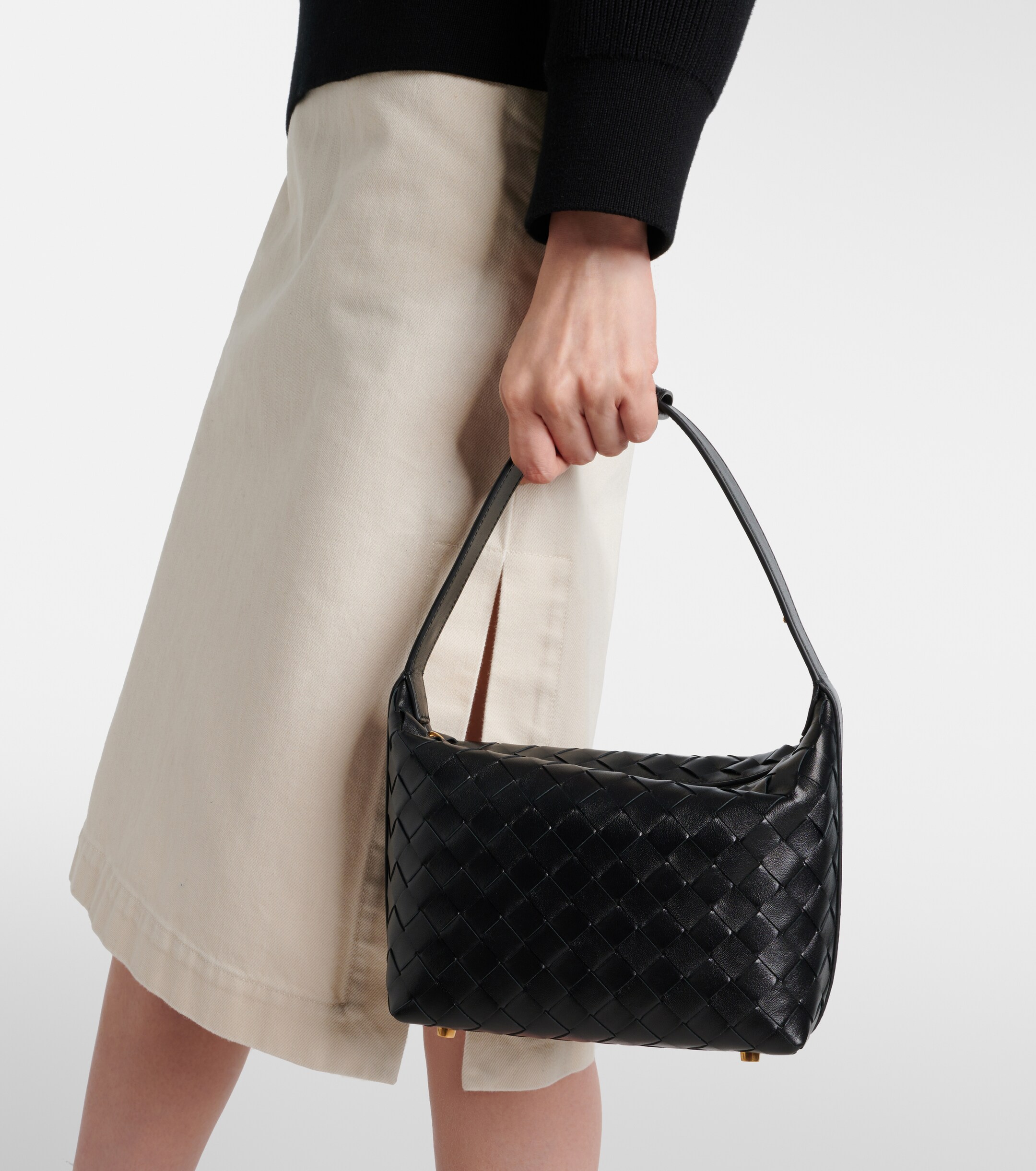Bottega Veneta Wallace Mini Intrecciato leather shoulder bag