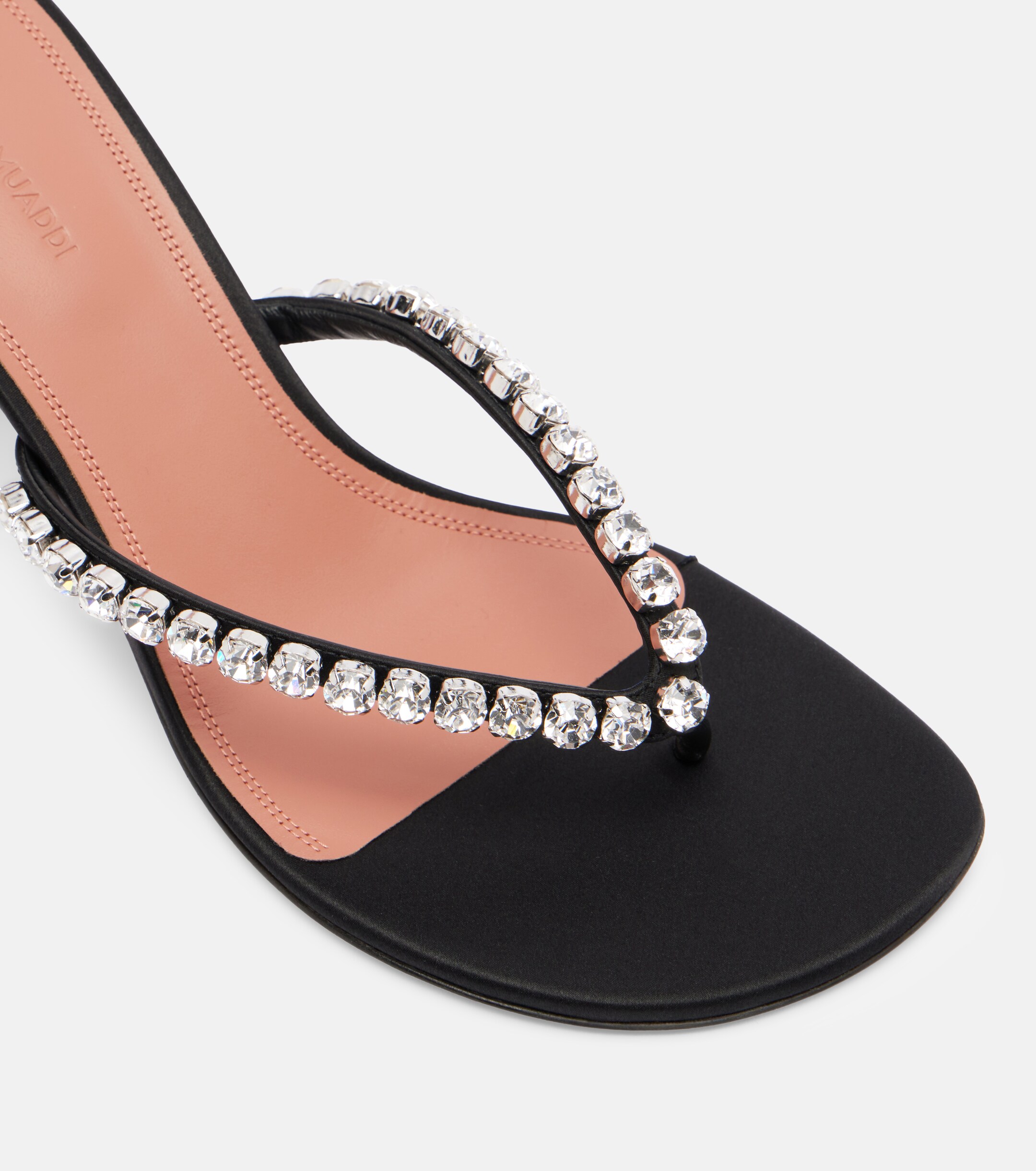 AMINA MUADDI Amina Muaddi Gigi embellished satin thong sandals