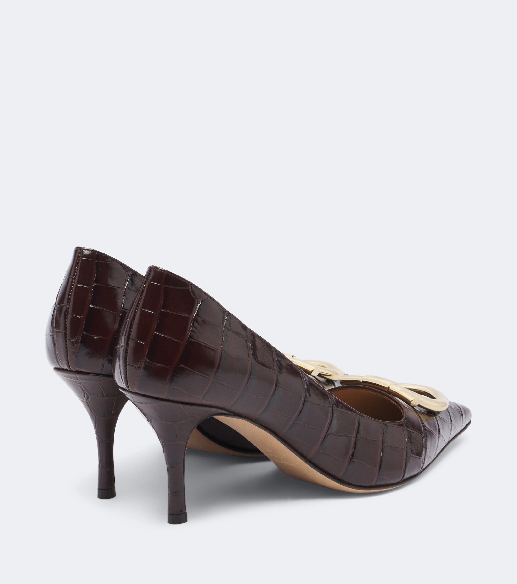 Ferragamo Ferragamo Lara Gancini croc-effect leather pumps