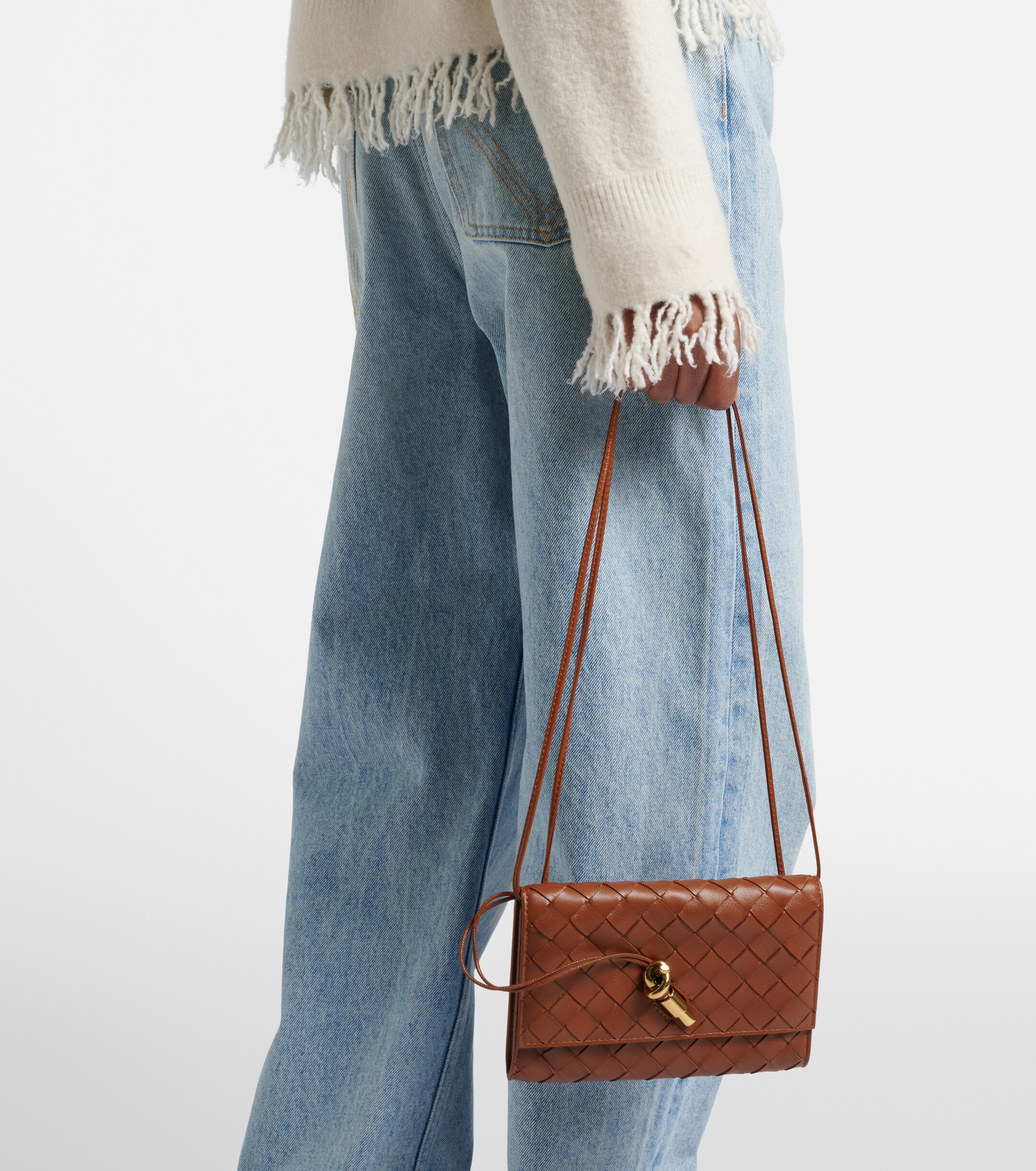 Bottega Veneta Andiamo Intrecciato leather pouch