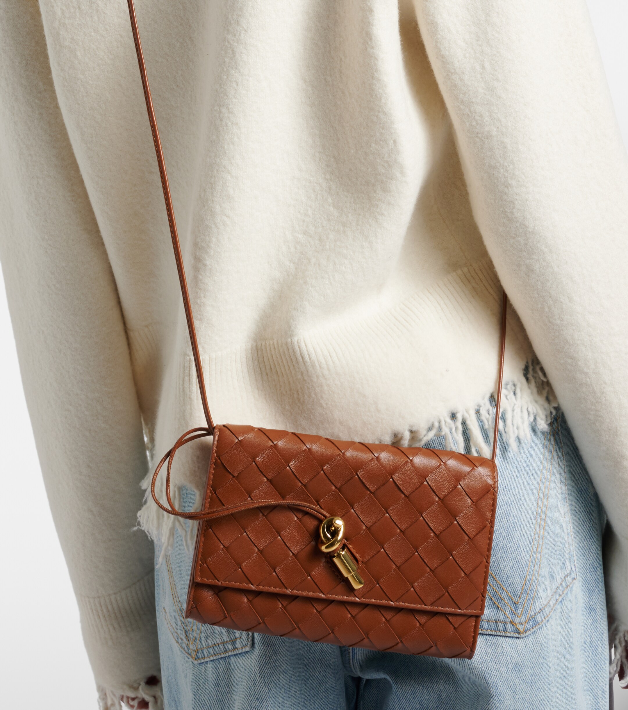 Bottega Veneta Andiamo Intrecciato leather pouch