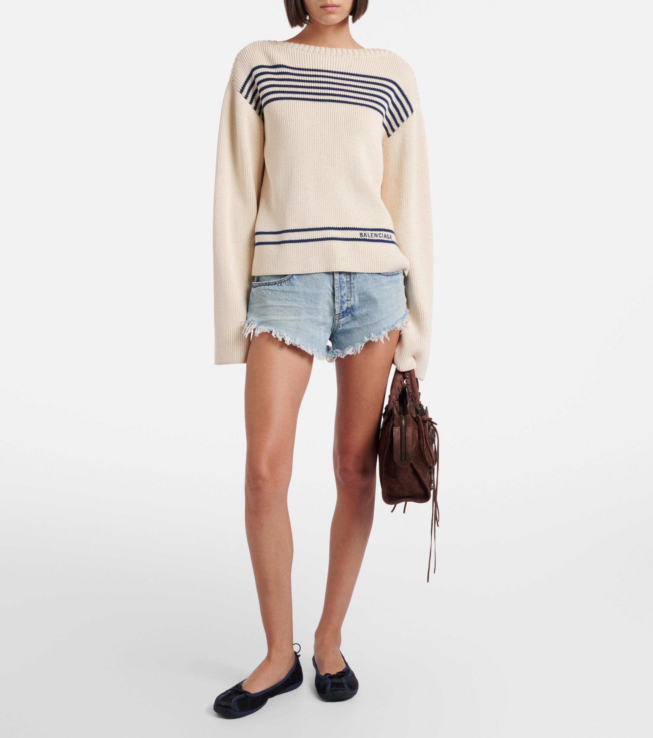 Balenciaga Le City Small suede top-handle bag