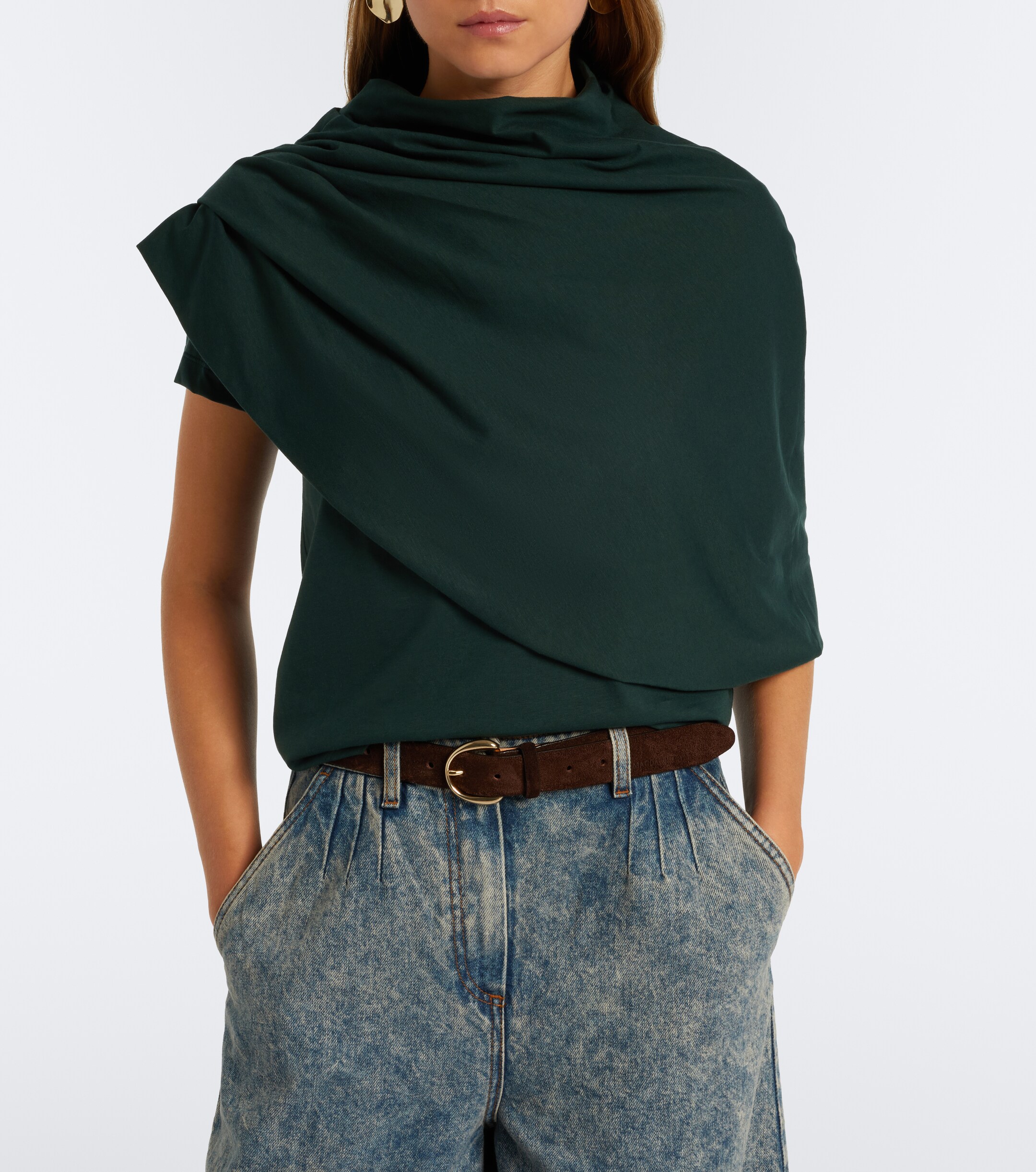Magda Butrym Magda Butrym Draped cotton-blend jersey top and scarf set
