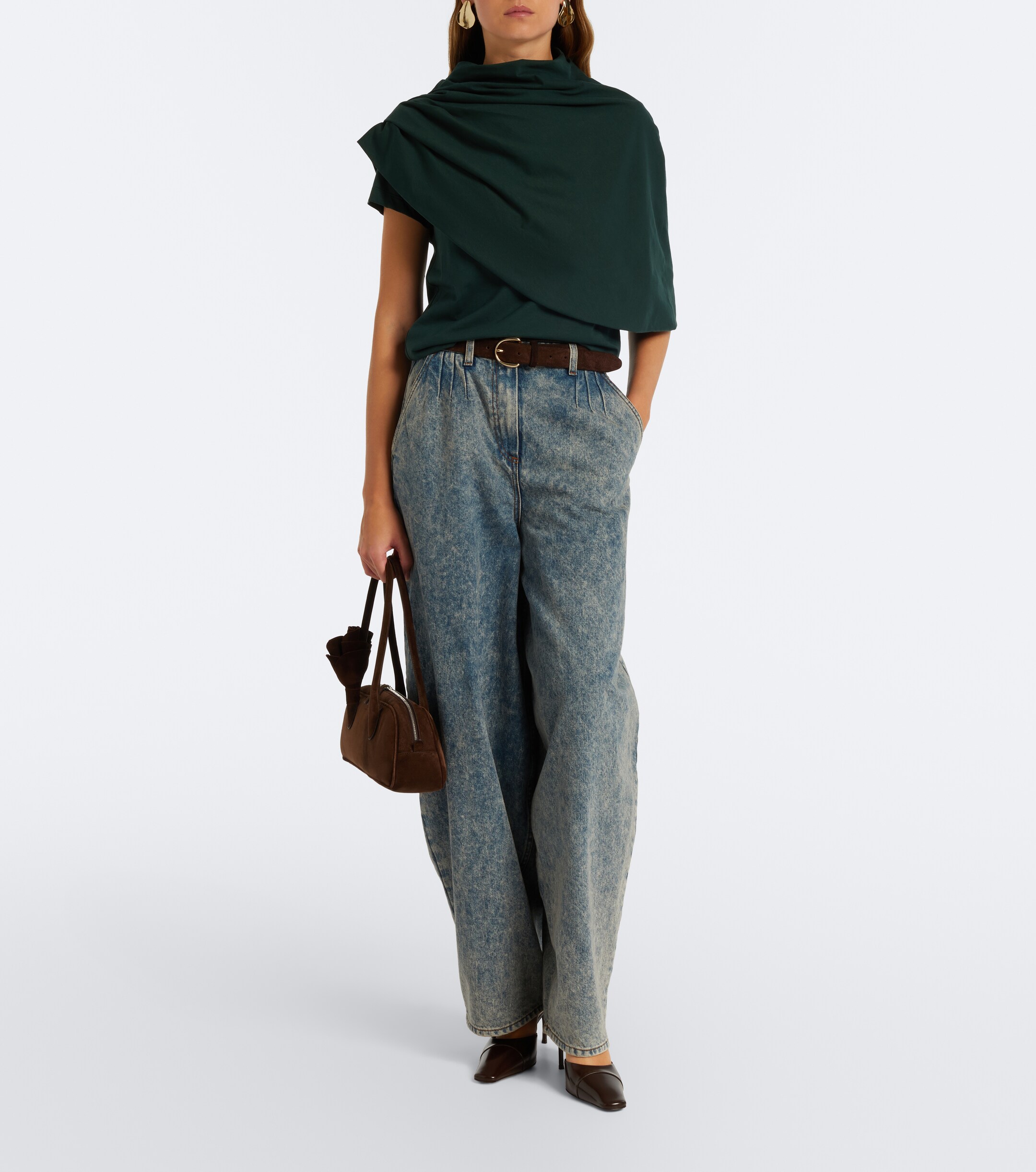 Magda Butrym Magda Butrym Draped cotton-blend jersey top and scarf set