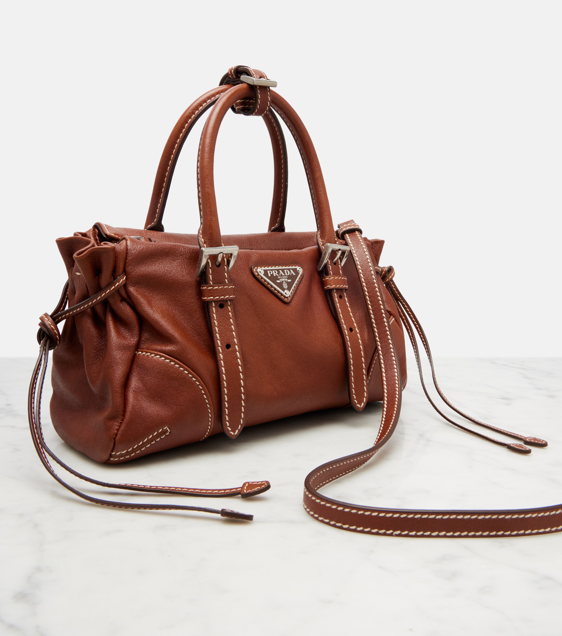 Prada Prada Bonnie Small leather top-handle bag