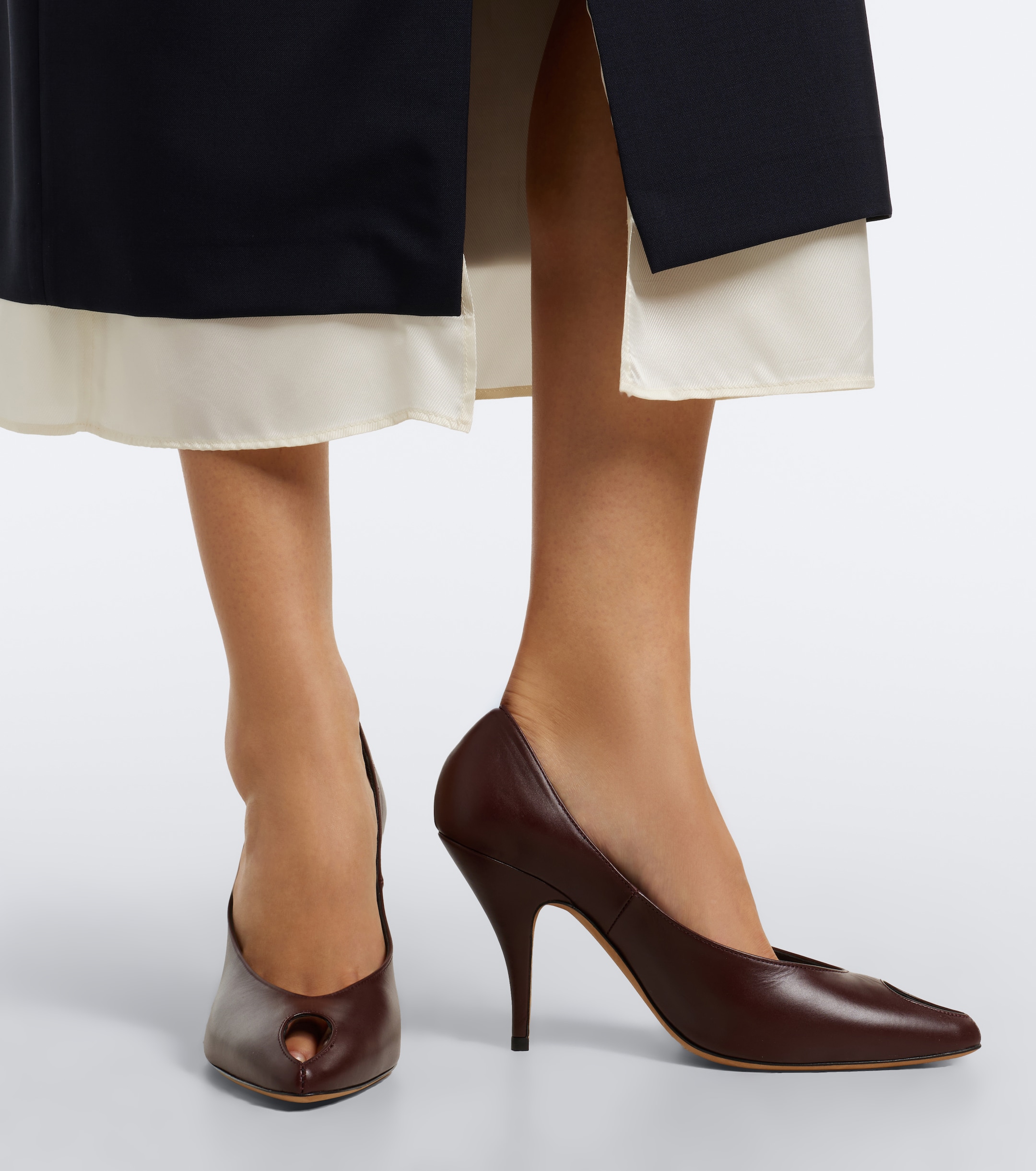 Jude JUDE Icon leather peep-toe pumps