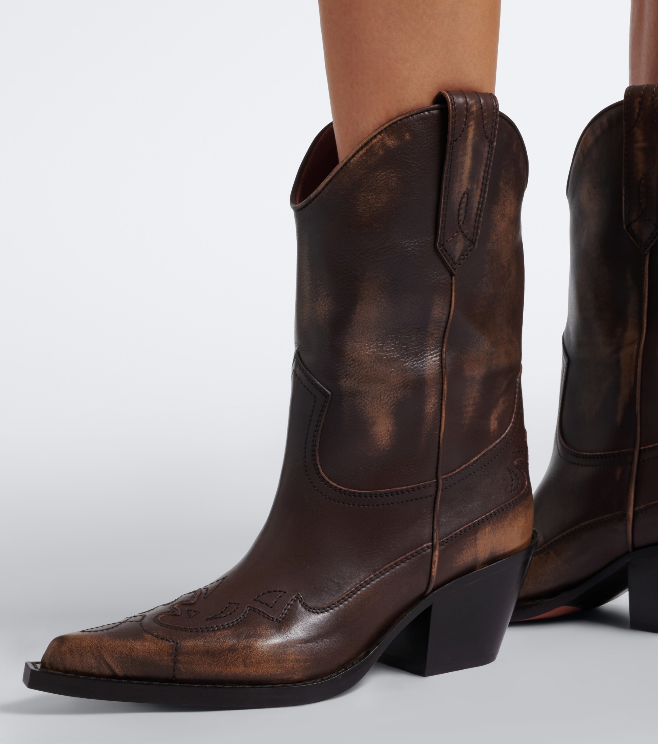 Paris Texas Paris Texas Dakota distressed leather cowboy boots