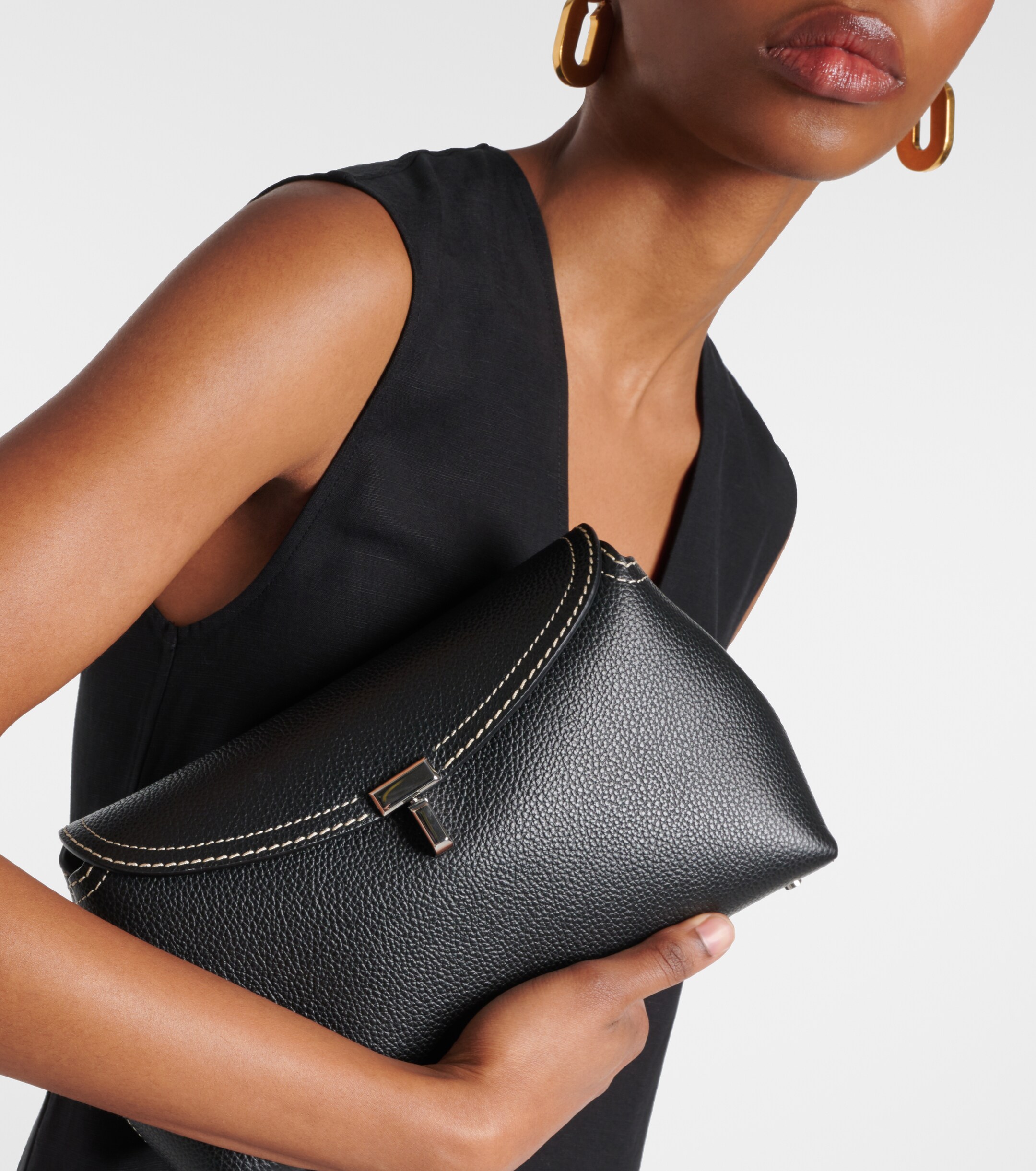 TOTEME T-Lock Small leather clutch