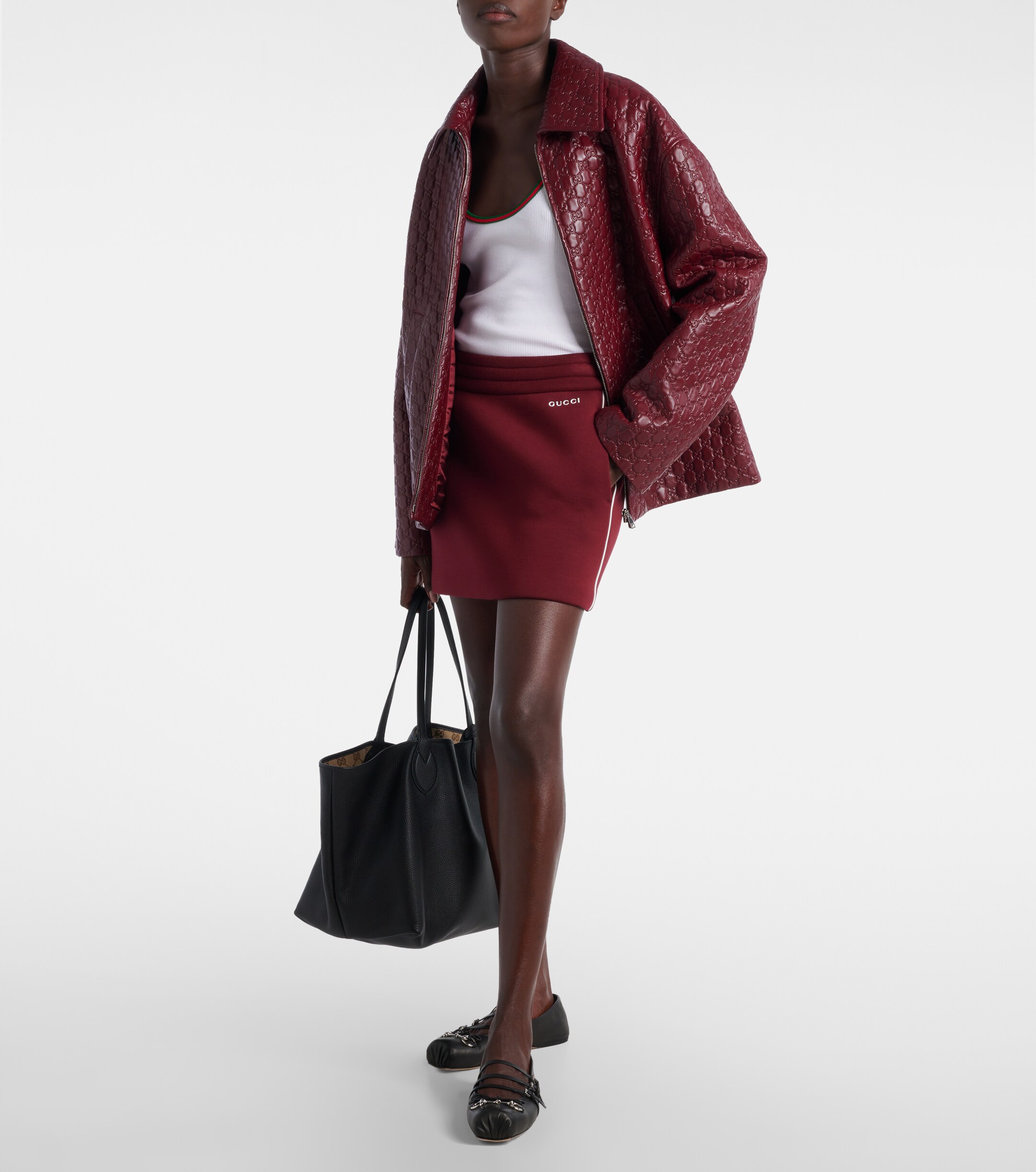 Gucci GG debossed leather jacket