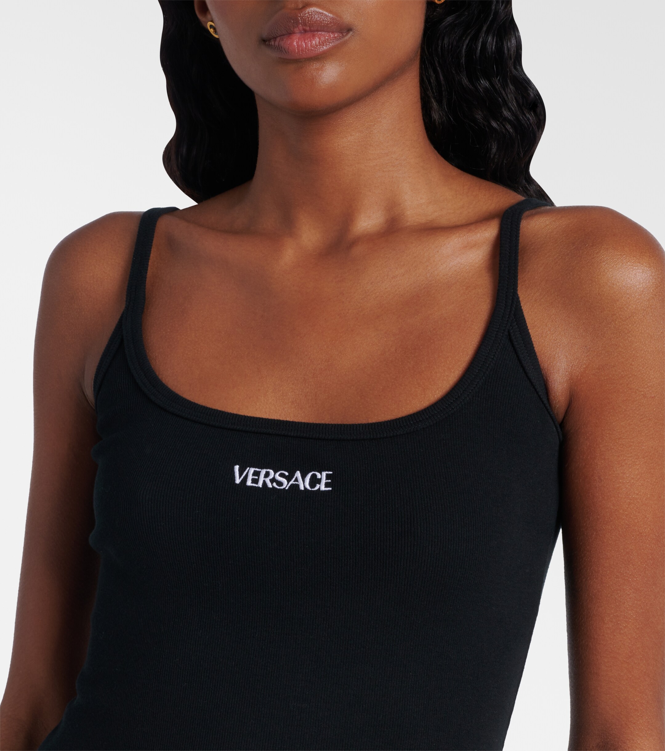 Versace Versace Logo cotton-blend minidress